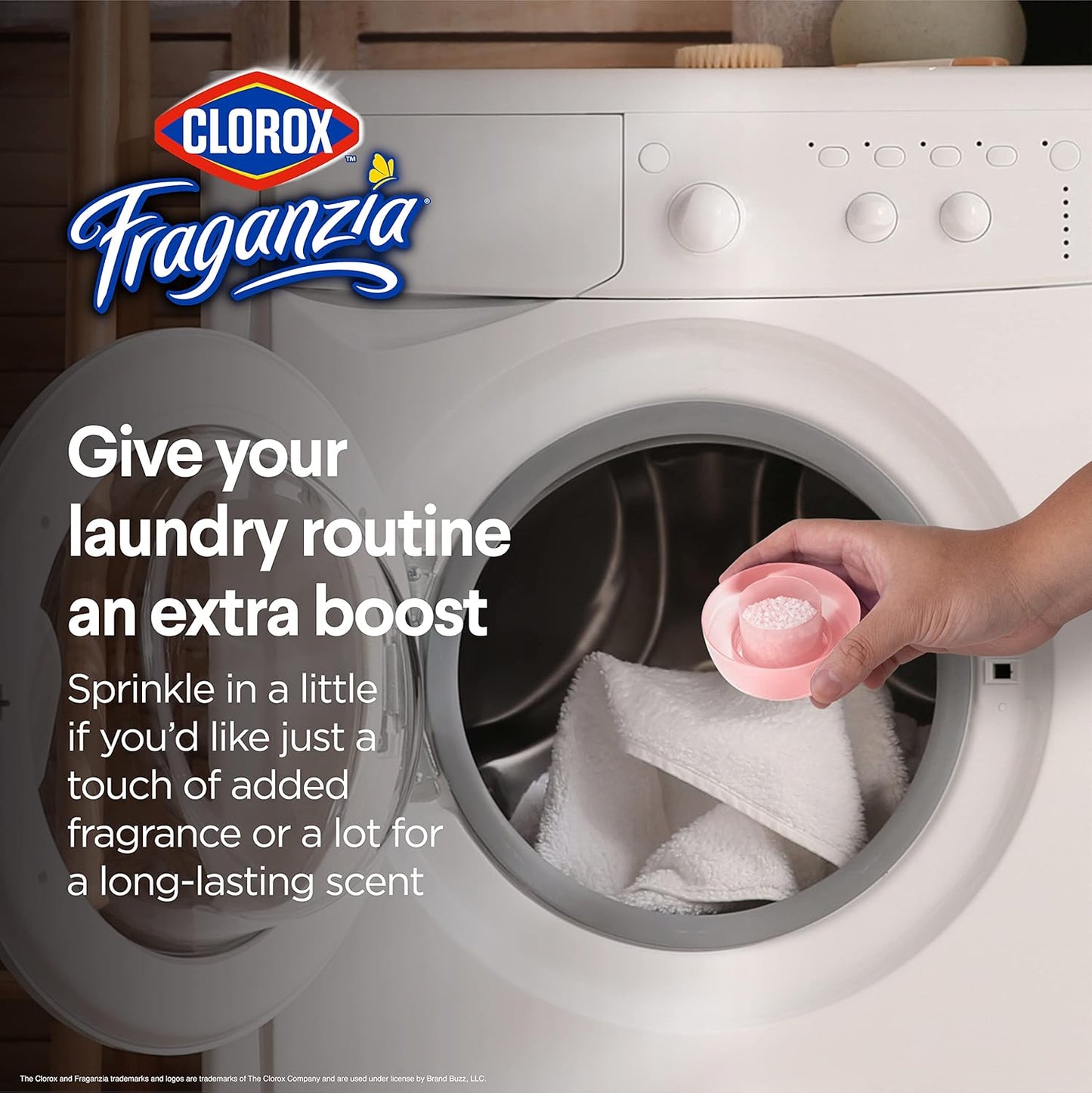 Clorox Fraganzia Laundry Scent Booster Crystals in Rose Scent - Scented In-Wash Freshener Beads for Fresh, Clean, Great Smelling Clothes and Linens, 70 Oz