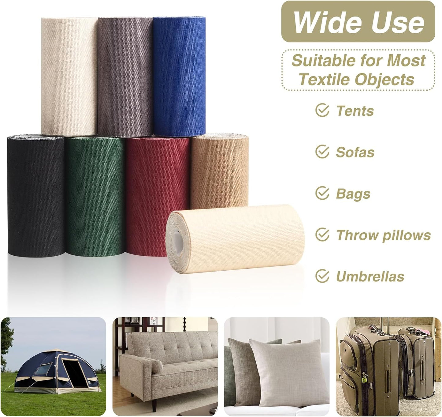 Canvas Repair Tape 4×70 Inch Waterproof Self-Adhesive Fabric Repair Patch for Repairing Boat Covers,Tents,Patio Umbrellas,Car Seats,Luggage,Sofas.(Grey)