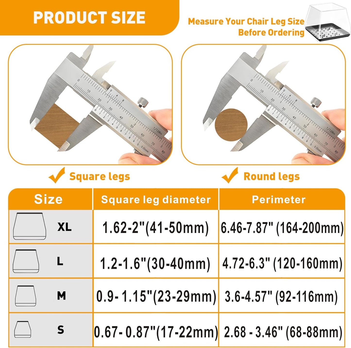 Furniture Sliders,24 PCS Chair Leg Sliders for Carpet, Furniture Movers Sliders, Carpet Chairs Furniture Glides, Floor Protectors, Carpet Moving Sliders Easily Move.(Clear, Fit:1.2-1.6")