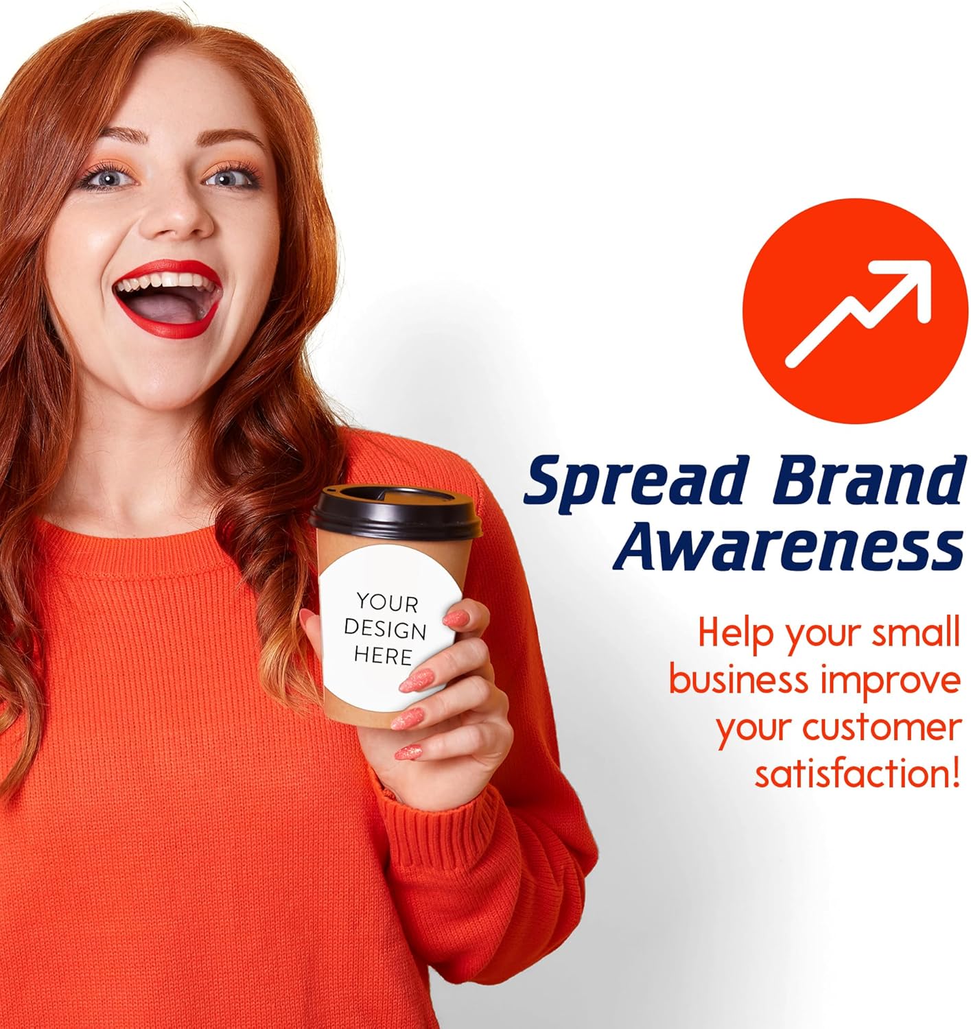 100 Custom Vinyl Stickers - Upload Your own Image, Text, Design, Logo - Personalized Logo Labels for Handmade, Packaging, Bottle, Jars, Candle, Brand Stickers (White, 6x6)