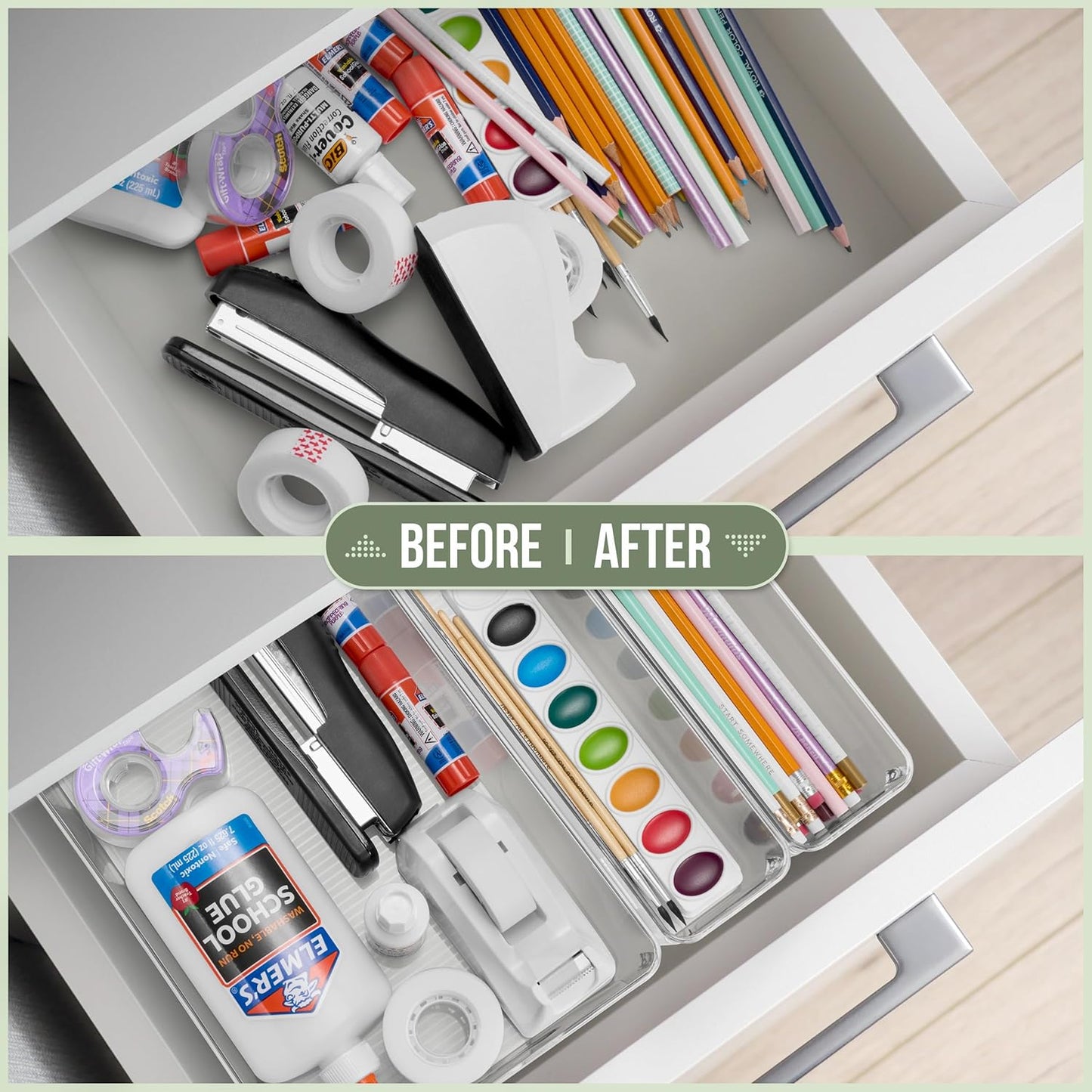 Sorbus Medium Clear Plastic Storage Bins for Organizing, 10 Pack Clear Organizer Bins with Handles Plastic Storage Bins for Closet, Pantry, Fridge, Medicine Cabinet Organizer, Shelves, Freezer, Drawer