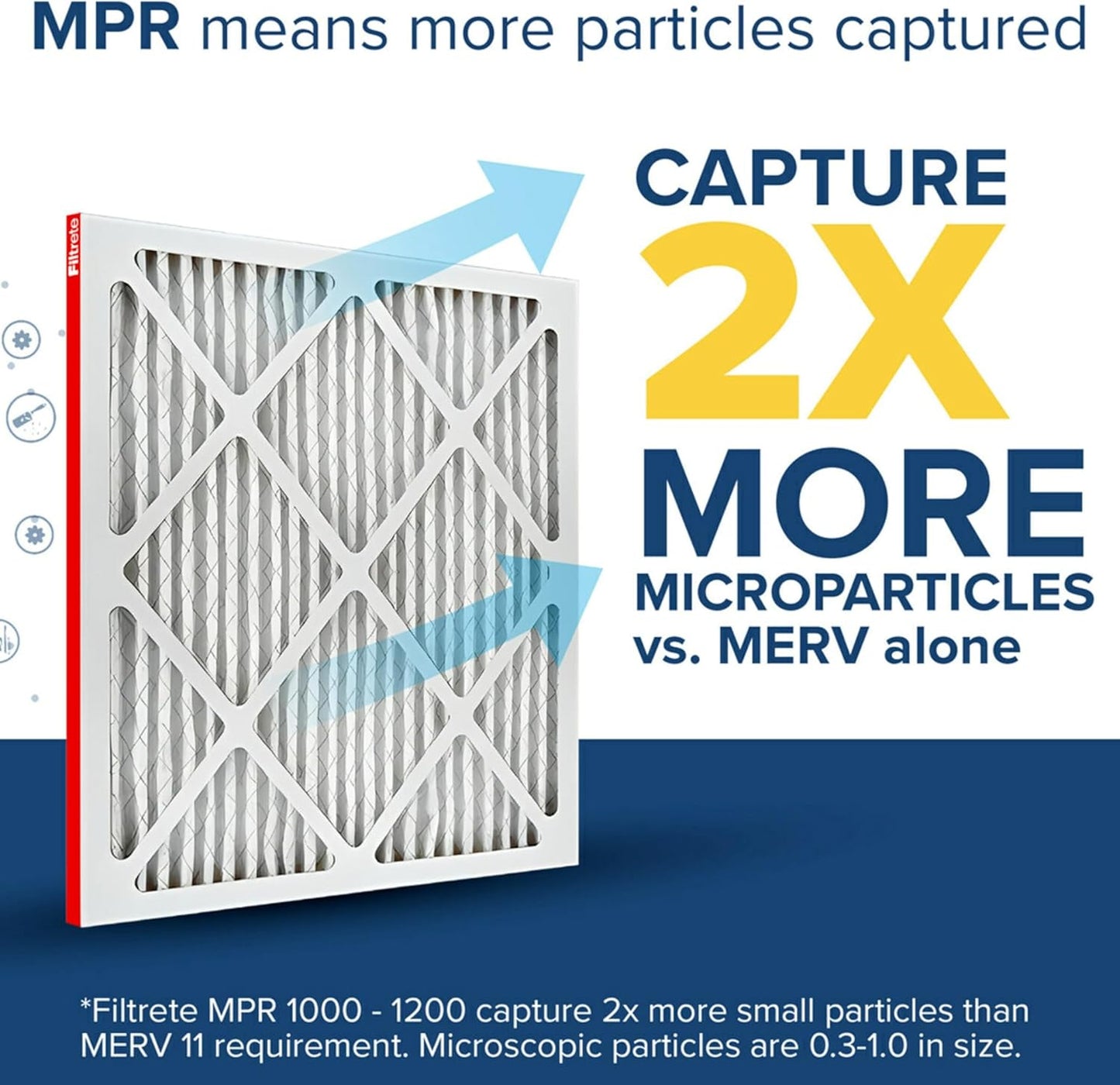 Filtrete 12x12x1 AC Furnace Air Filter, MERV 11, MPR 1000, Micro Allergen Defense, 3-Month Pleated 1-Inch Electrostatic Air Cleaning Filter, 4 Pack (Actual Size 11.81x11.81x0.81 in)