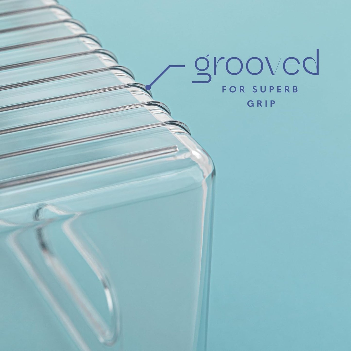 Plastic Food Storage 2 Pack Clear Container Bin with Handles for Organizing Kitchen, Pantry, Refrigerator, Freezer, Pantry, Cabinet, Closet, Bathroom. 14”x4”x5”