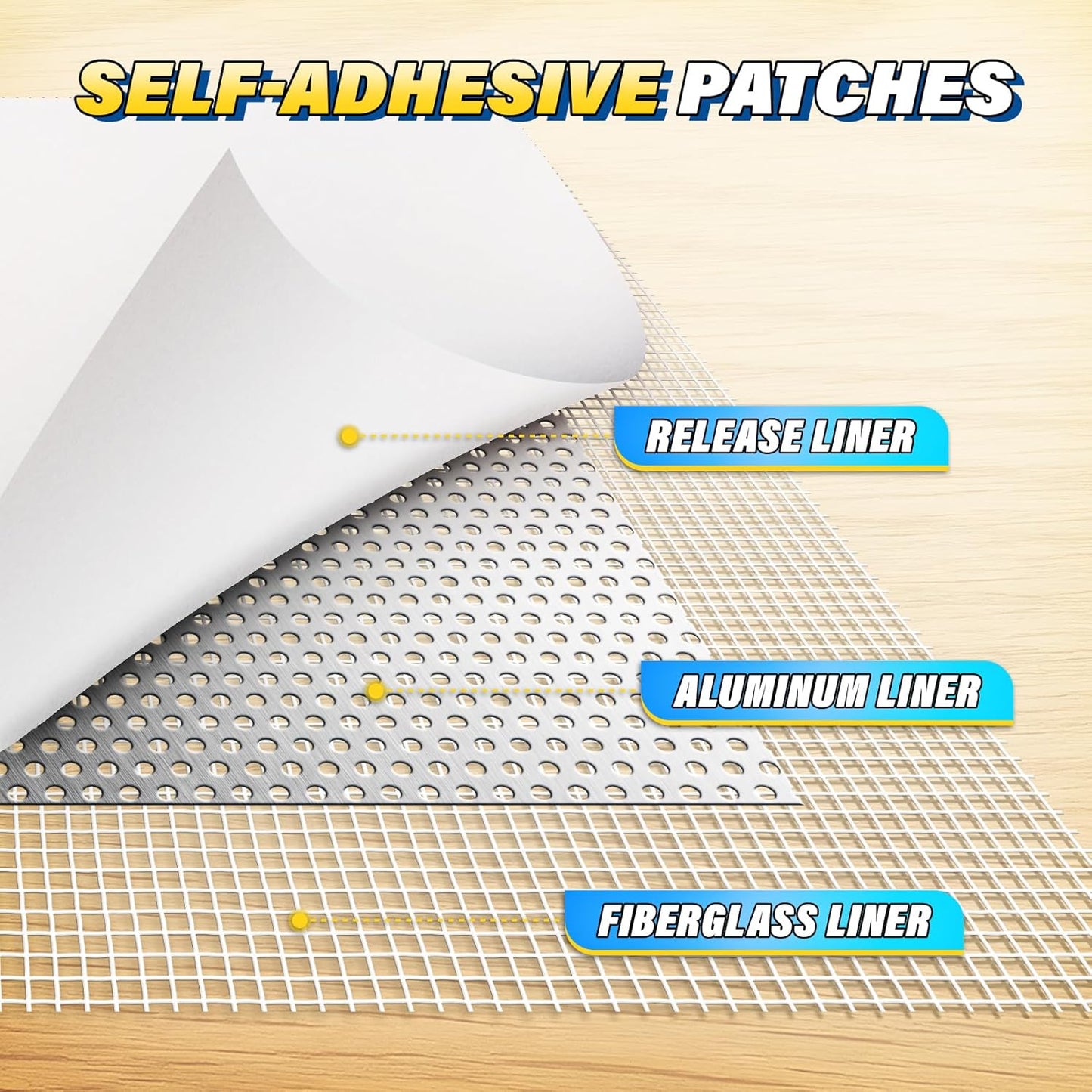 DIYSELF 16 Pieces Drywall Repair Kit Spackle Wall Repair Drywall Patch Kit Wall Patch Repair Kit Quick Easy Solution for Wall Hole Repair and Drywall Hole Filler