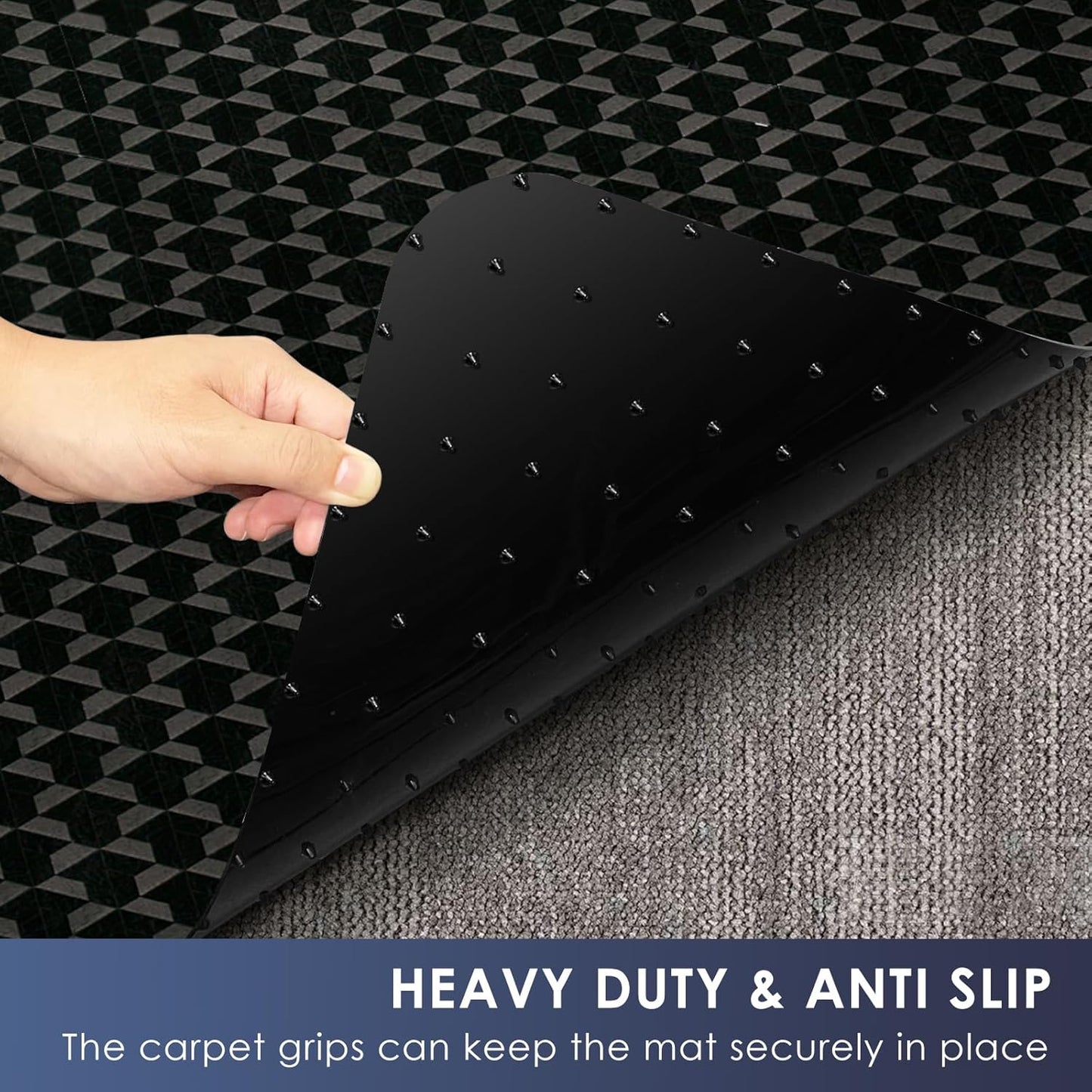Vicwe Office Chair Mat for Carpet, 55"x36" Anti-Slip Waterproof Floor Protector Desk Chair Mat for Rolling Chairs, Heavy Duty Chair Mat with Studs,Easy Glide Floor Mat for Home,Gaming