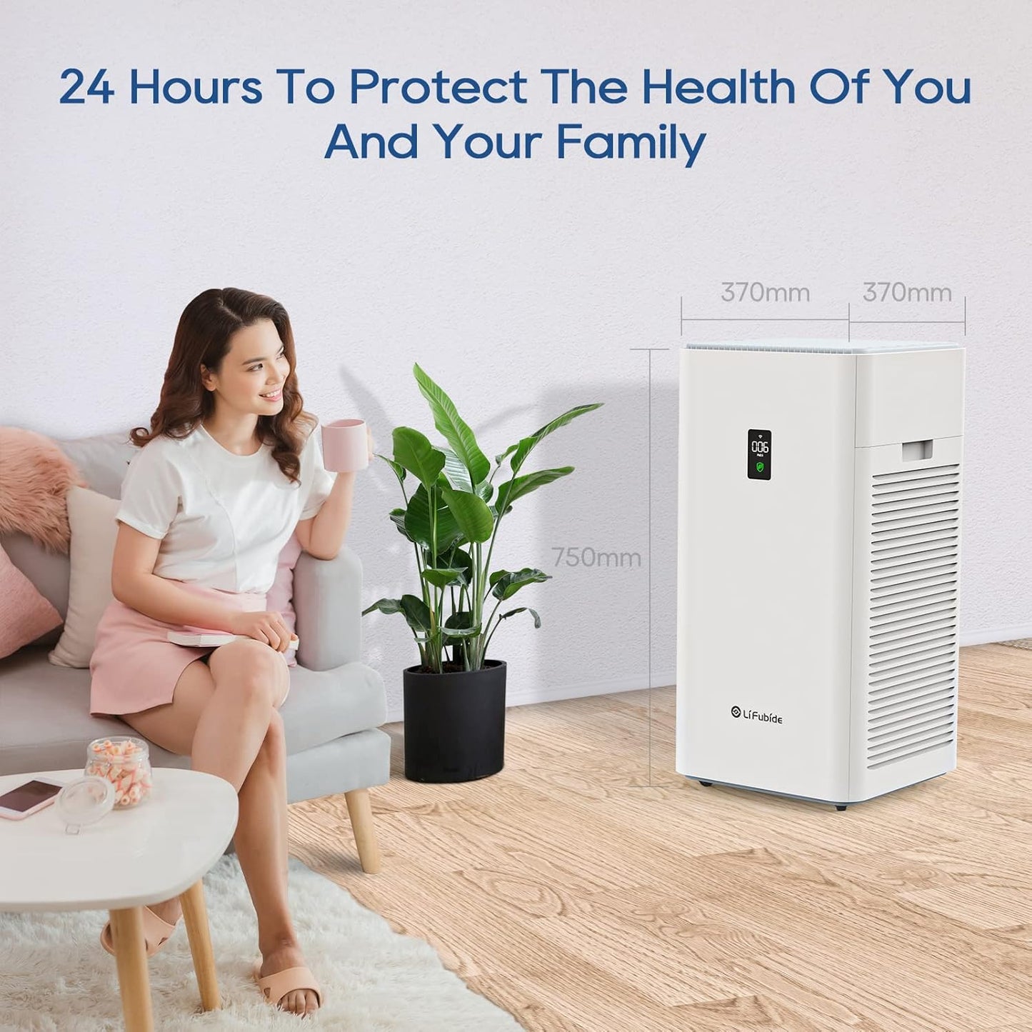 Large Room Air Purifier, H13 True HEPA,4555 Sq.Ft Coverage,24dB Low Noise For Bedroom Air Purifiers,Removal Of 99.99% 0.01 Microns Particles, PM2.5 Monitor(Y1000)