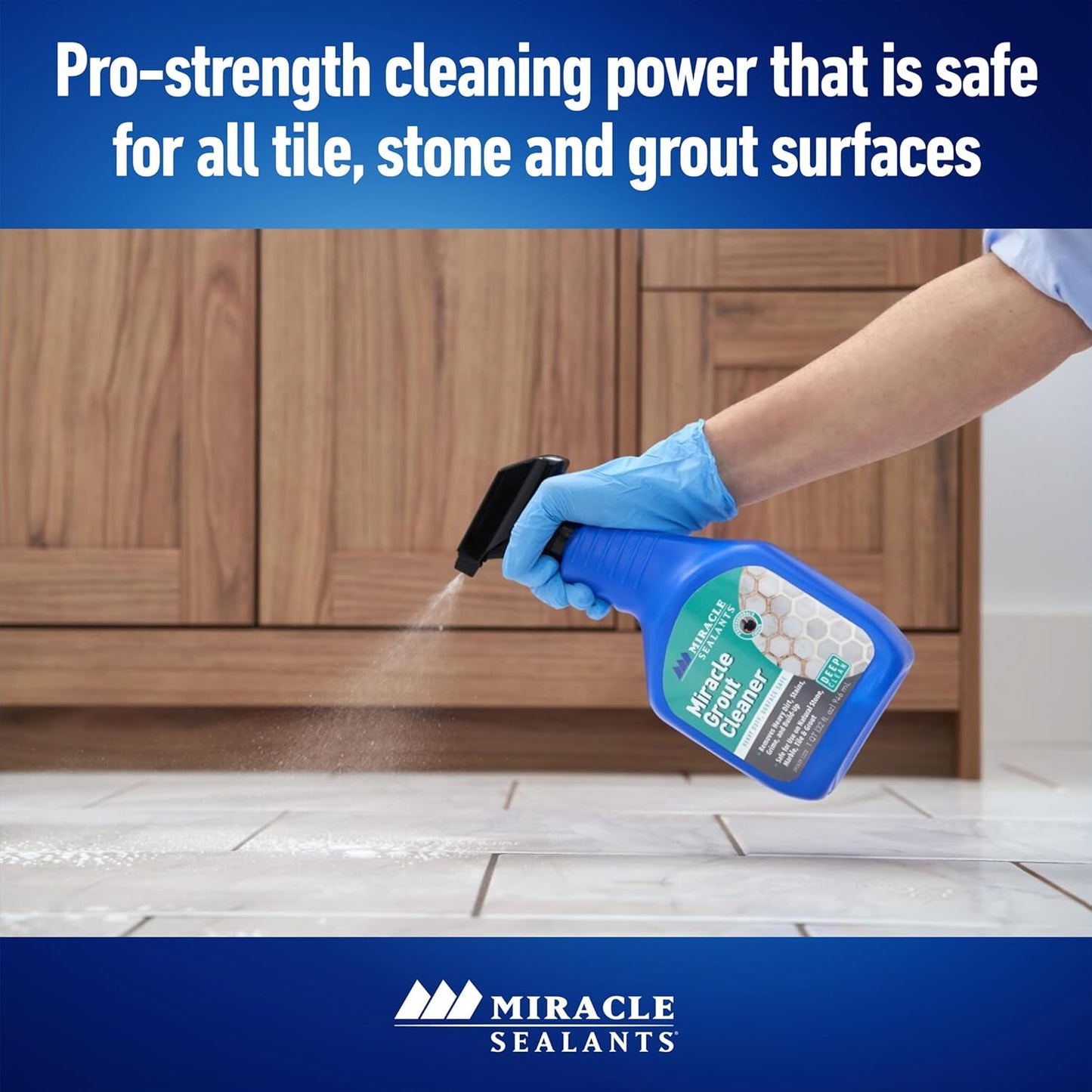 Miracle Sealants Heavy Duty Miracle Grout Cleaner Spray for Natural Stone, Marble, Tile & Grout, Quart