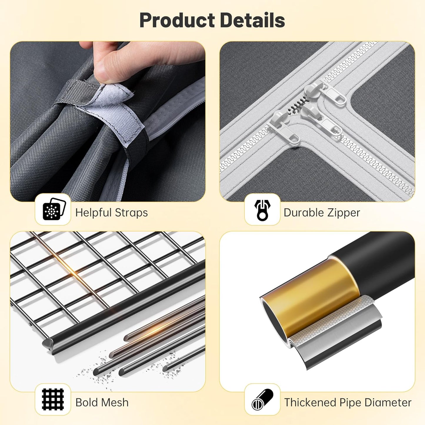 Raybee Clothes Rack with Cover Heavy Duty Clothing Racks for Hanging Clothes Adjustable Metal Clothes Rack for Bedroom 66.5" Wx15.75 Dx74.8 H Black