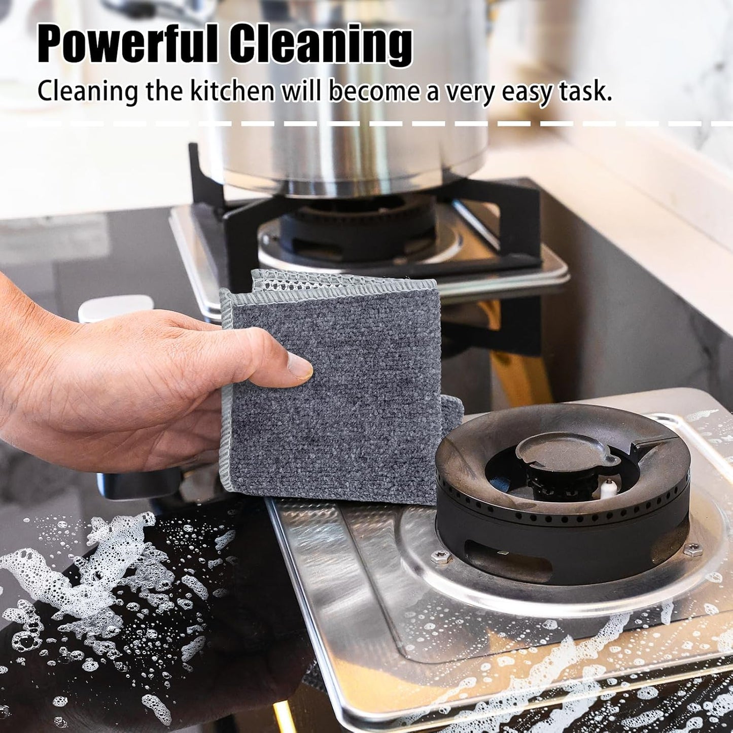 Navona 12 Pcs New Upgrade Steel Wire Dishcloth,Dry and Wet Dual-Use Steel Wire Cleaning Cloth,Powerful Cleaning Non-Scratch Wire Dishcloth Rag for Cookware, Sinks, Dishes, Stove Tops