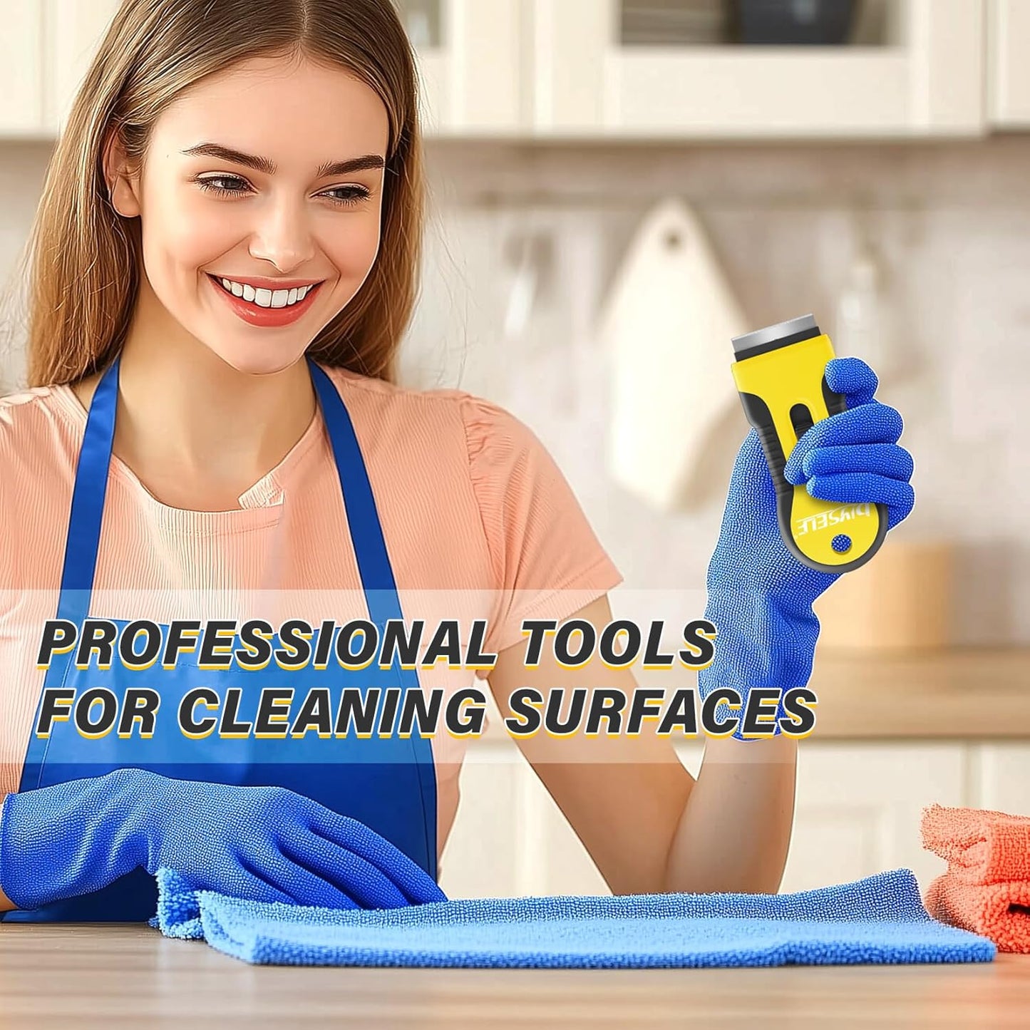 DIYSELF 2 Pack Razor Blade Scraper, Includes 10 PCS Additional Razor Blades, Streamlined Razor Scraper, Razor Blade Scraper Tool for Cooktop, Kitchen, Oven, Compact Glass Scraper for Paint, Sticker