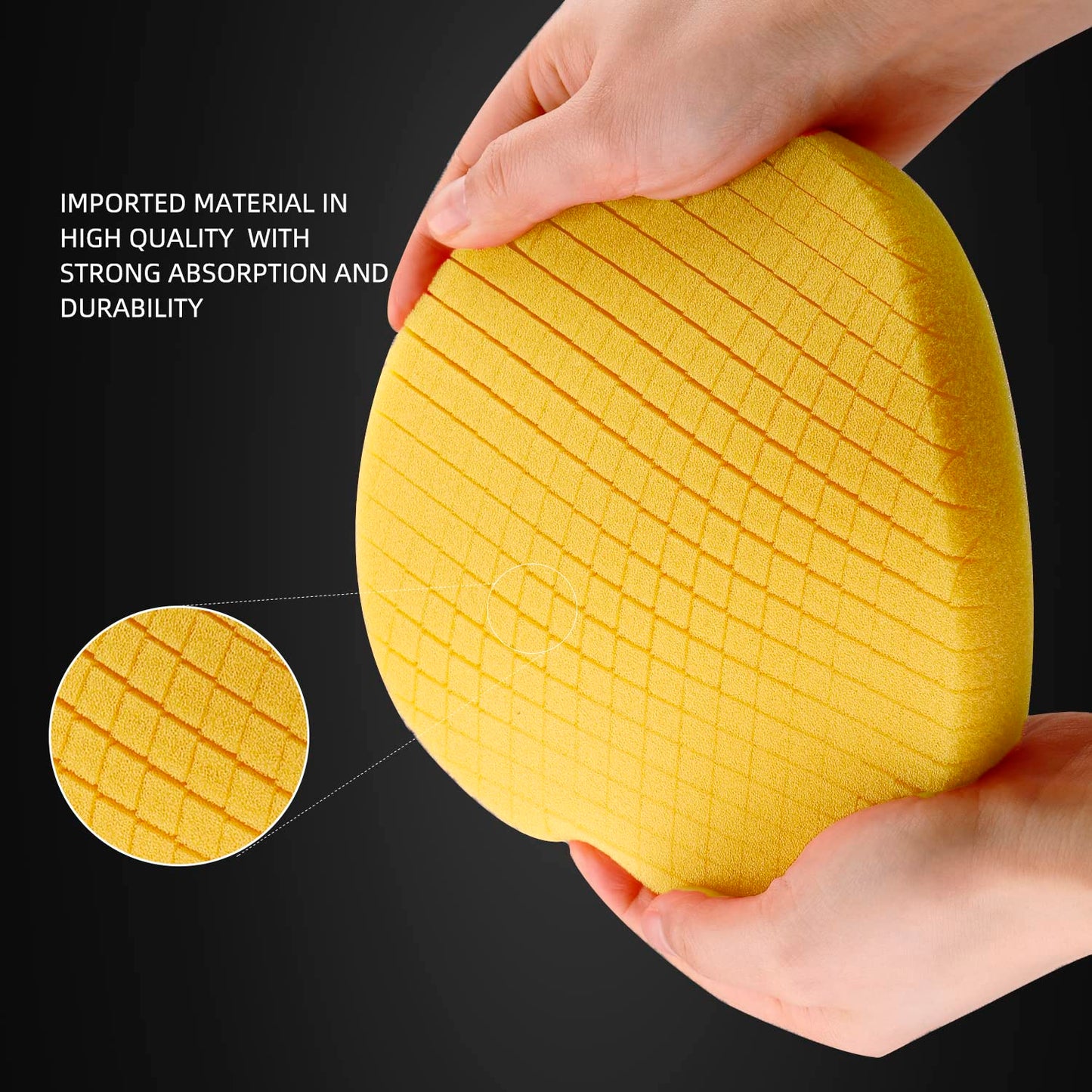 Yellow Medium Cut Pad, Buffing Polishing Pads, SPTA 1Pc 3.5 Inch Face for 3 Inch 80mm Backing Plate Compound Buffing Sponge Pads for Car Buffer Polisher Compounding, Polishing and Waxing - FPTSS3Y