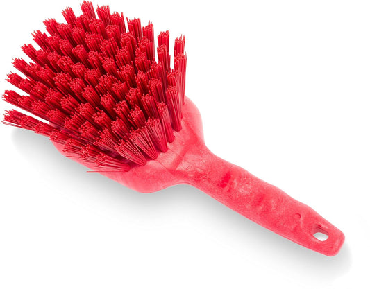 SPARTA 40541EC05 Plastic Scrub Brush, Utility Brush, Kitchen Brush With Hanging Hole For Cleaning, 8 Inches, Red