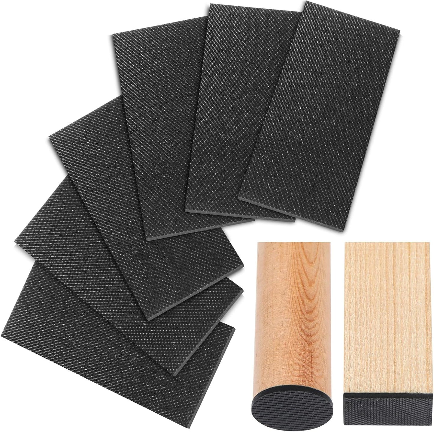CHUNZEXI Non Slip Furniture Pads 6 PCS 6" x 2", Self Adhesive Rubber Grippers for Furniture Legs, Anti Skid Floor Protectors, Prevent Scratches & Sliding
