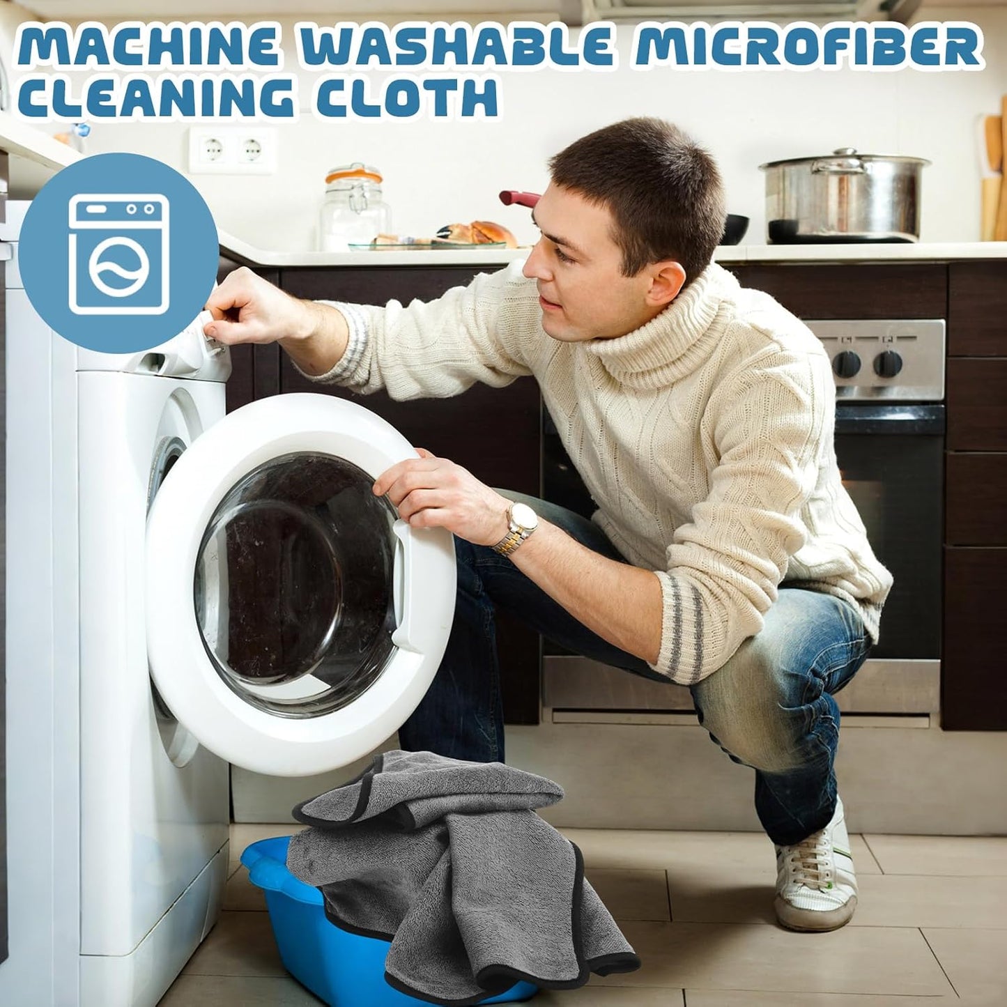 Tallew 50 Pcs Microfiber Towels 16 Inch x 16 Inch Microfiber Cloth Car Drying Towels for Cars Washing Polishing Office Windows Cleaning Household Supplies (Gray)