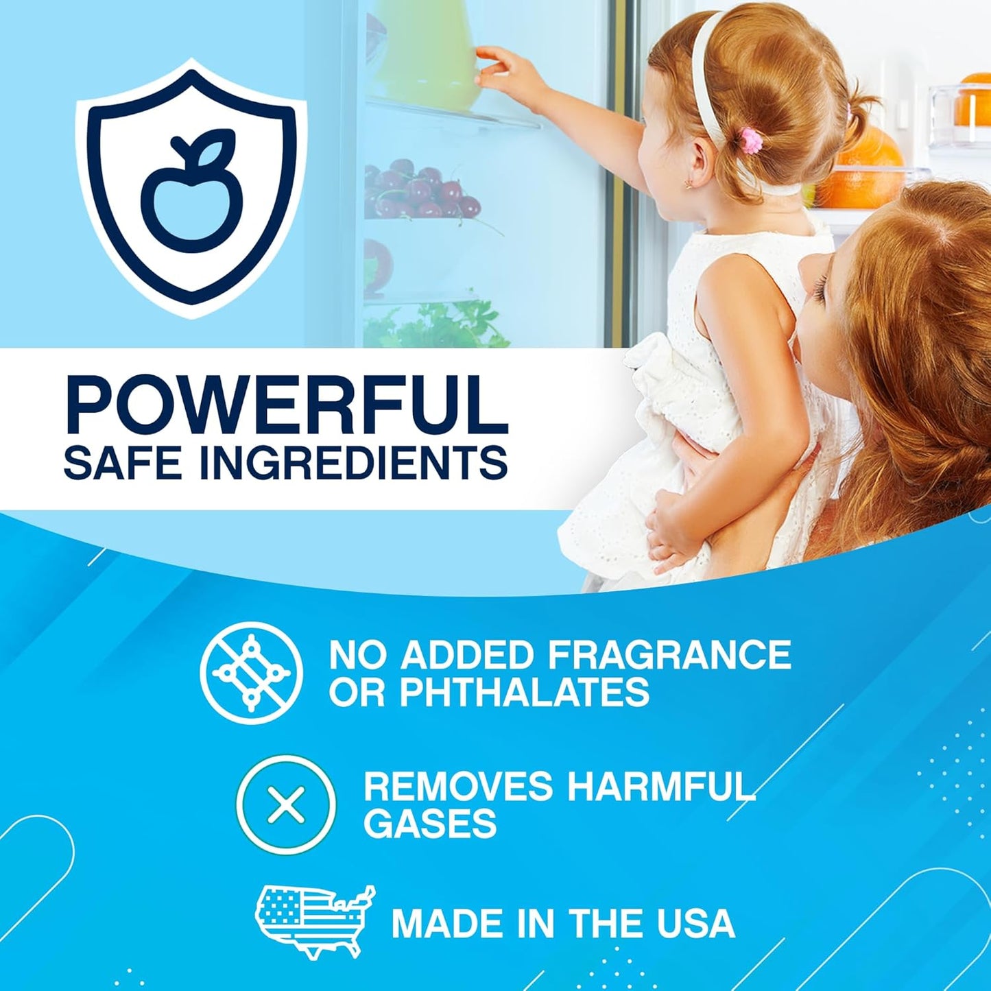 NonScents Refrigerator Deodorizer – Odor Eliminator for Fridge & Freezer – Outshines Baking Soda & Deodorizer with Activated Charcoal – Unscented & Long-Lasting, Freshen Refrigerator