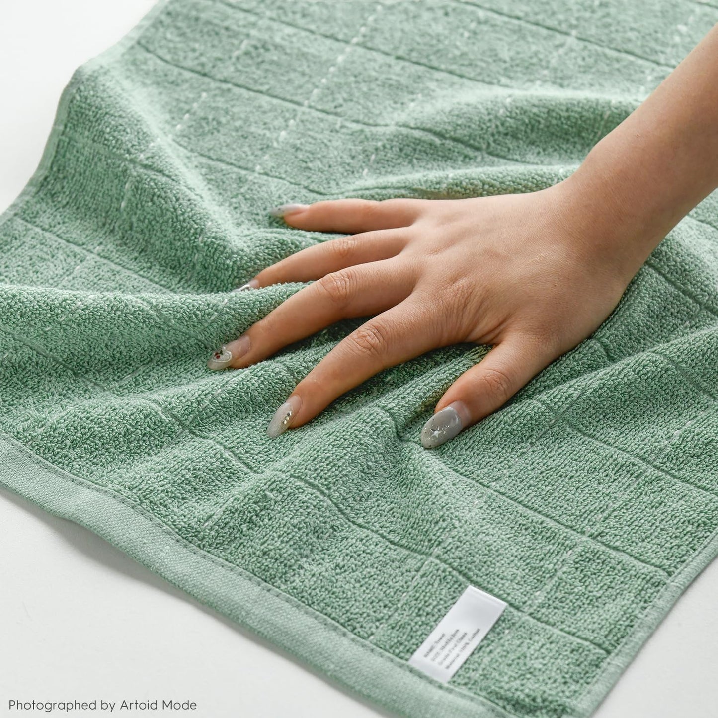 Artoid Mode Checkered Designed Cotton Dark Green Terry Kitchen Dish Towels, 15x25 Inch Soft Absorbent Quick Drying Cleaning Tea Towels Set of 4