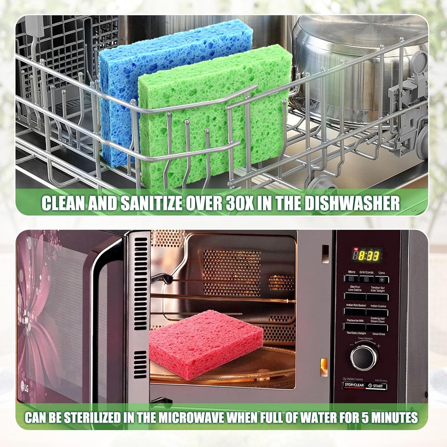 12 Counts Multipurpose Kitchen Sponges Pack Compostable Biodegradable Compressed Cellulose Sponges 18X Super Absorption POP UP Eco Sponge for Household Use