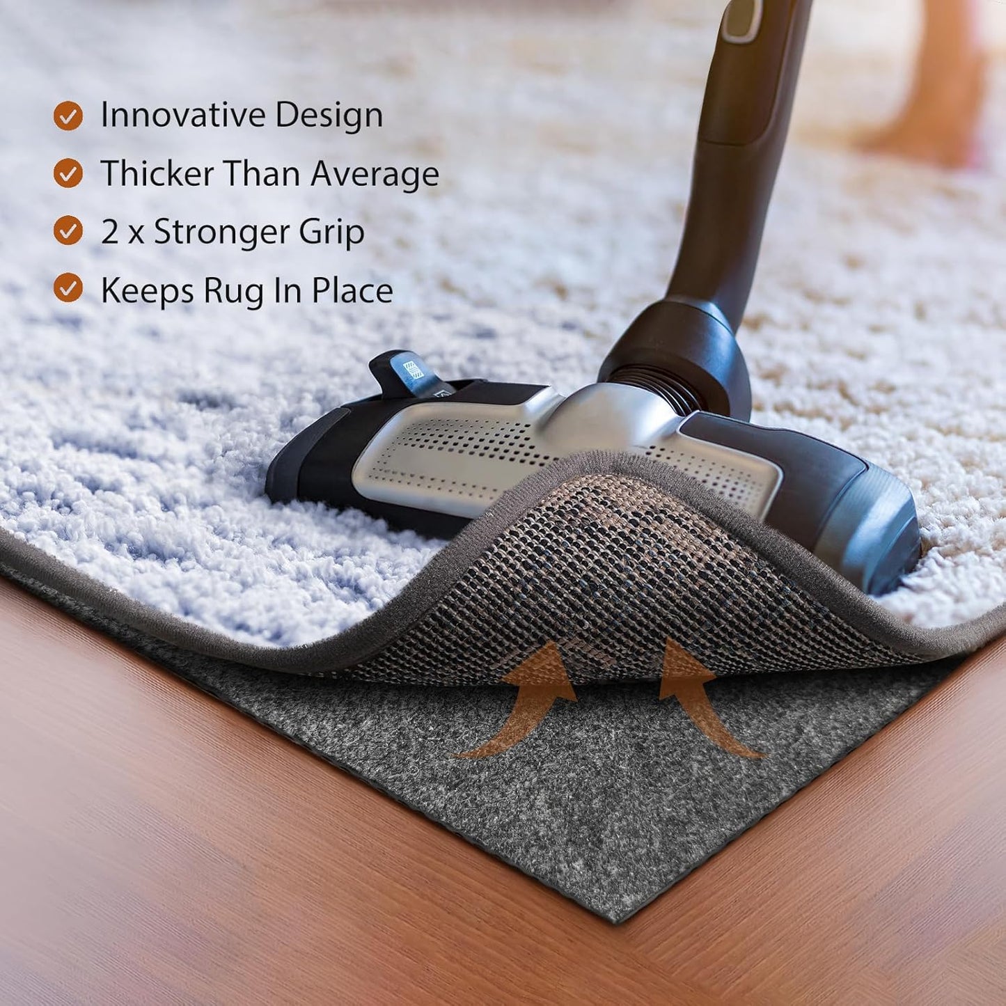 Felt Rug Pad, 10 x 14 Ft Rubber Non-Slip Rug Pad Gripper, Keep Rugs Secure and in Place, Extra Strong Under Carpet Mat Cushion - for All Floors