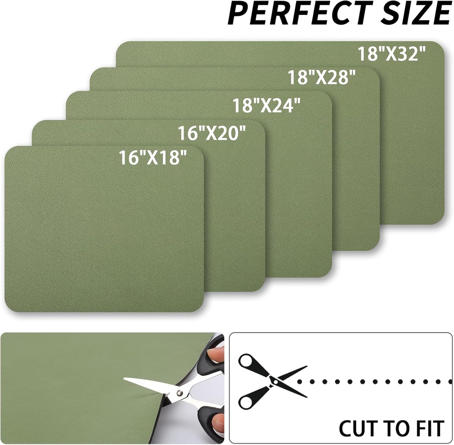 Dish Drying Mat for Kitchen Counter, Heat Resistant Drainer Mats with Non-slip Rubber Backed, Hide Stain Kitchen Super Absorbent Draining Mat, Easy to Clean Dish Rack Pad, Green 16"x20"