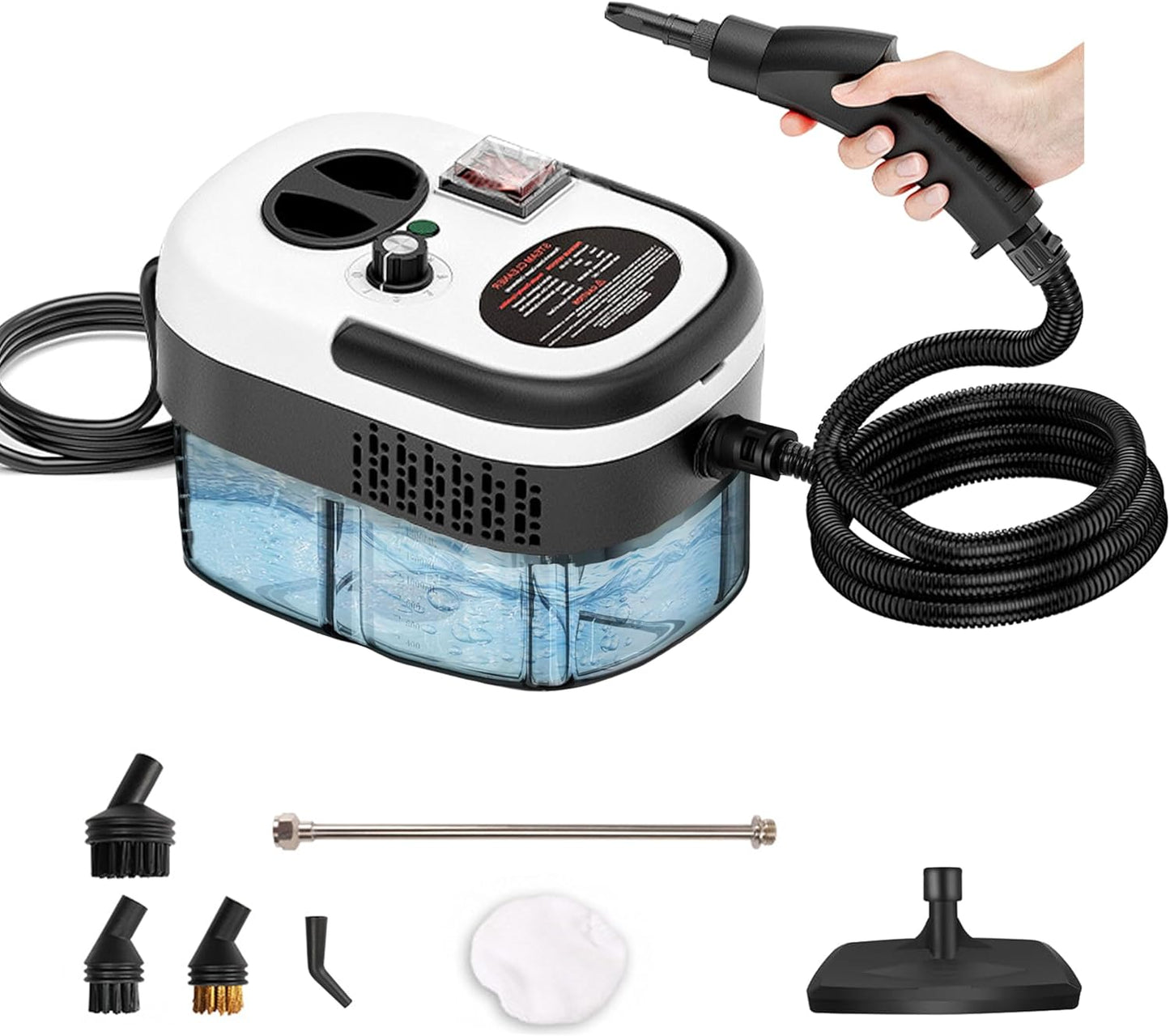 Steam Cleaner Handheld, Portable Steamer Cleaner, 9pcs Fast Heating, 2500W Steamer for Home, Kitchen, Car Details, Window, Grout, Toilet.