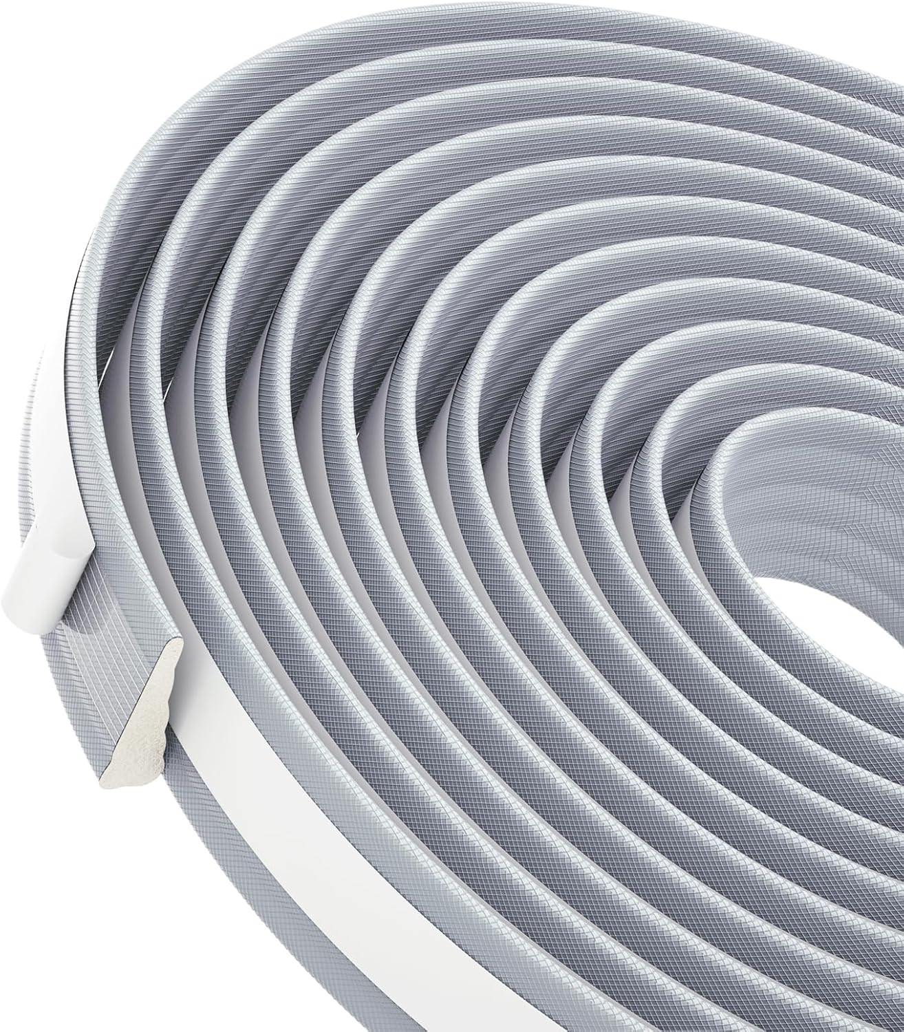 QDiShi 196" Wedge-Shape Weather Stripping Door Seal Weatherproof Foam Seals Self Adhesive Insulation Anti-Collision Strip Soundproofing Frame Insulation Tape Fits 0.13-0.31" Gaps(Grey)