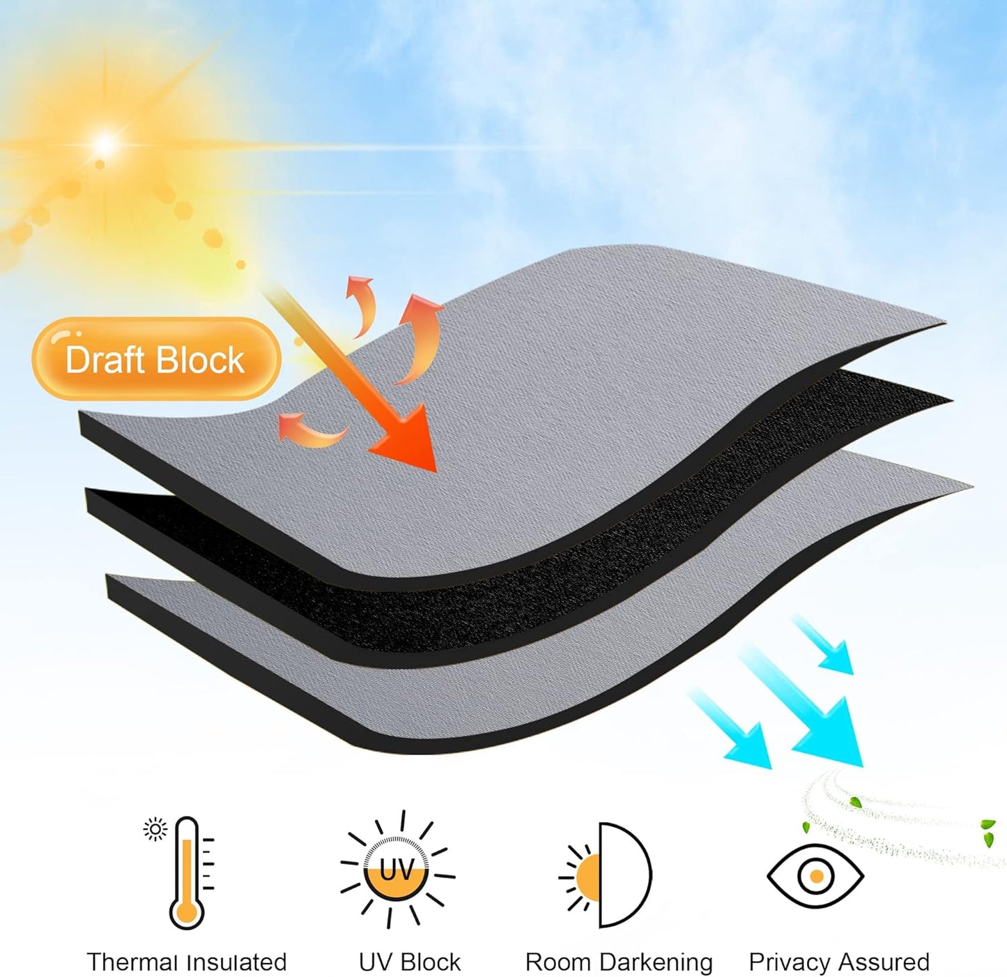 RYB HOME Small Window Curtains Blackout, Privacy Thermal Insulating Drapes for Bedroom Bathroom Basement Cafe Classroom Window Decor, W 34 x L 45 inches, Silver Grey, 2 Panels