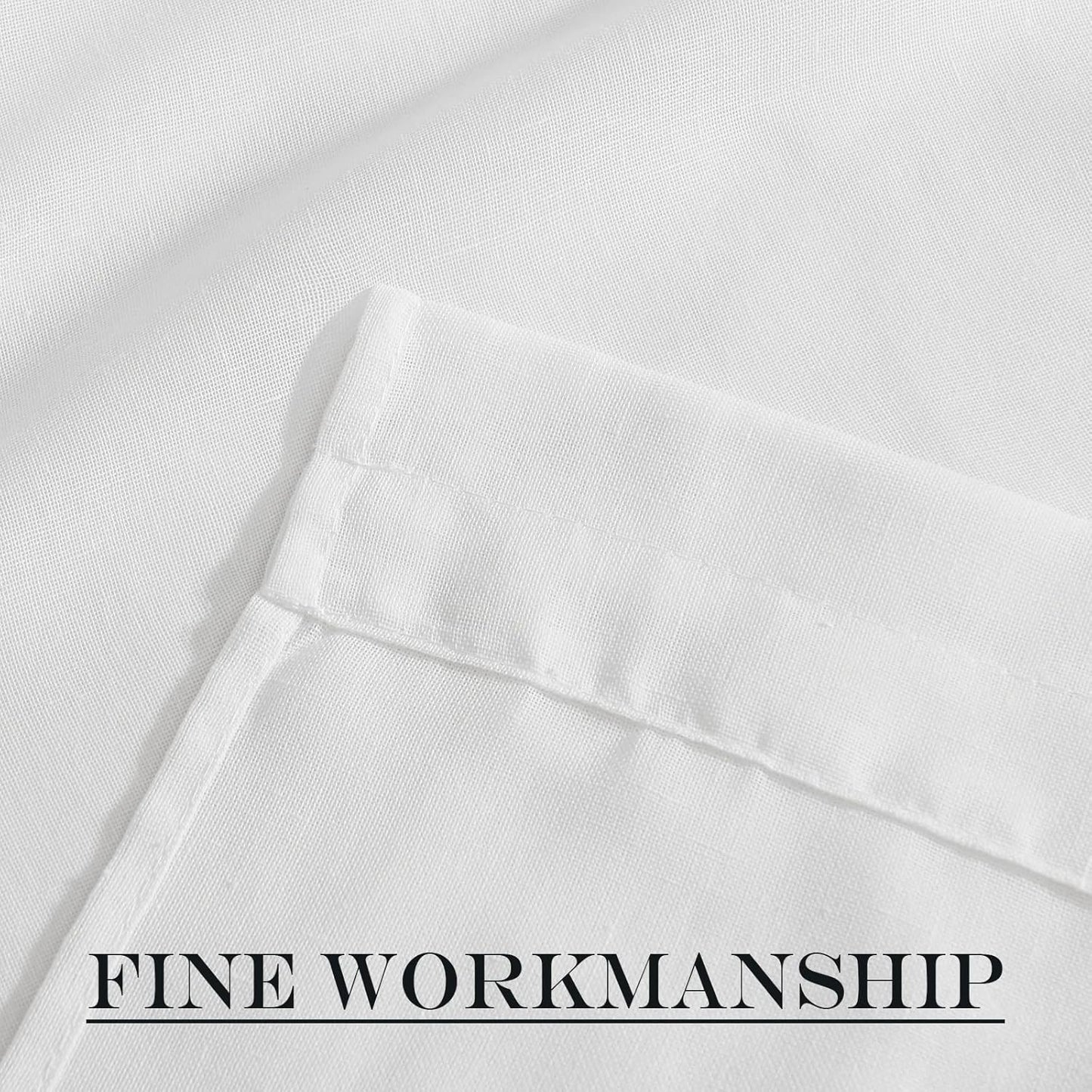 NICETOWN Linen Semi Sheer French Door Panels 80 inch Long, Light Filtering Curtains for Front Glass Back Entry Front Door with Tieback, 36" Wide, 1 Panel, White