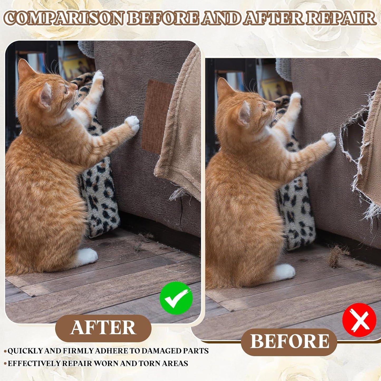 PATIKIL Linen Repair Patch, 8 x 11 Inch Self-Adhesive Linen Fabric Repair Patches for Sofa Couch Clothes Handbag Tents Car Seats Furniture, Coffee