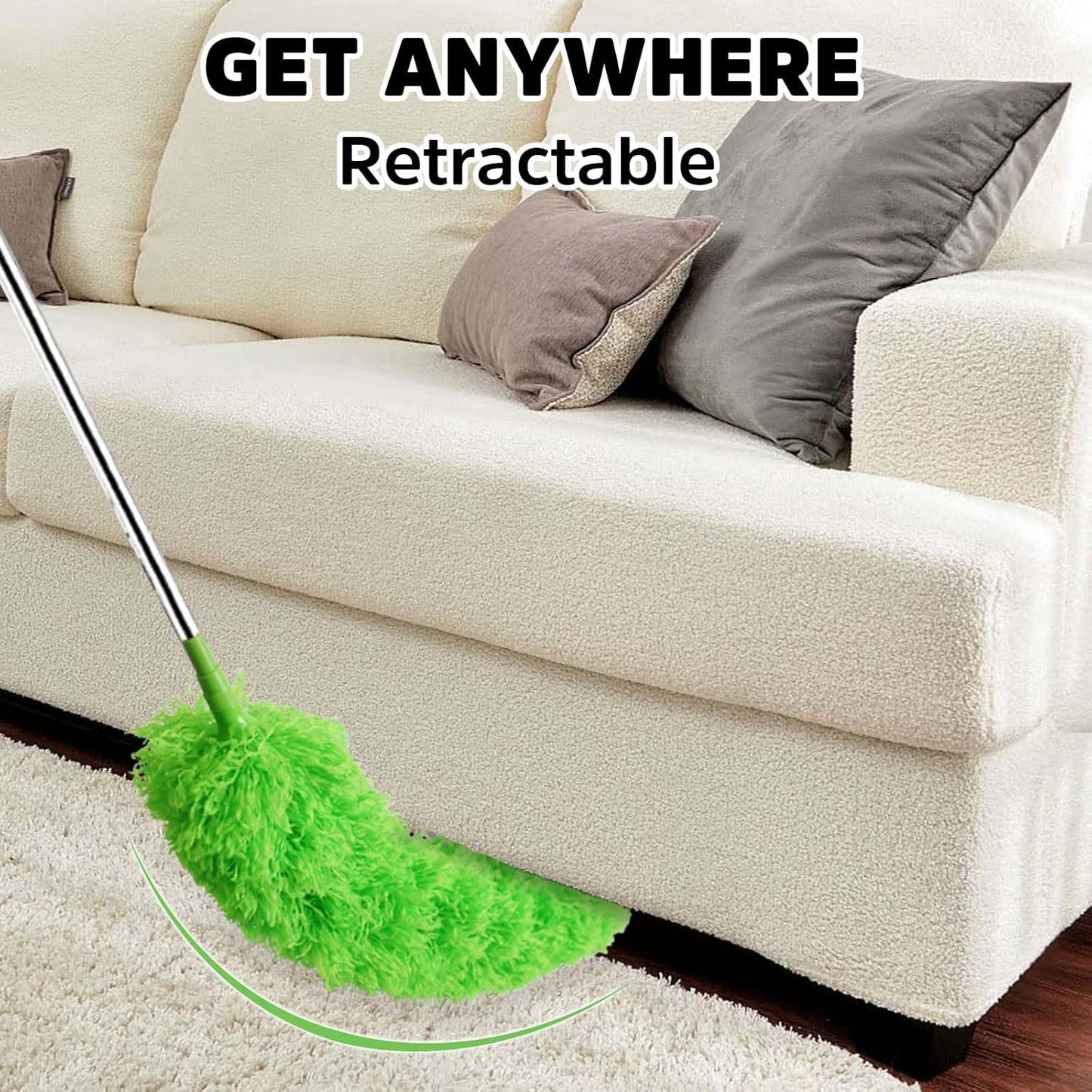 Ceiling Fan Cleaner Duster, Bafezoze Extendable Long Duster for High Ceilings, Telescoping Tall Extension Pole Green