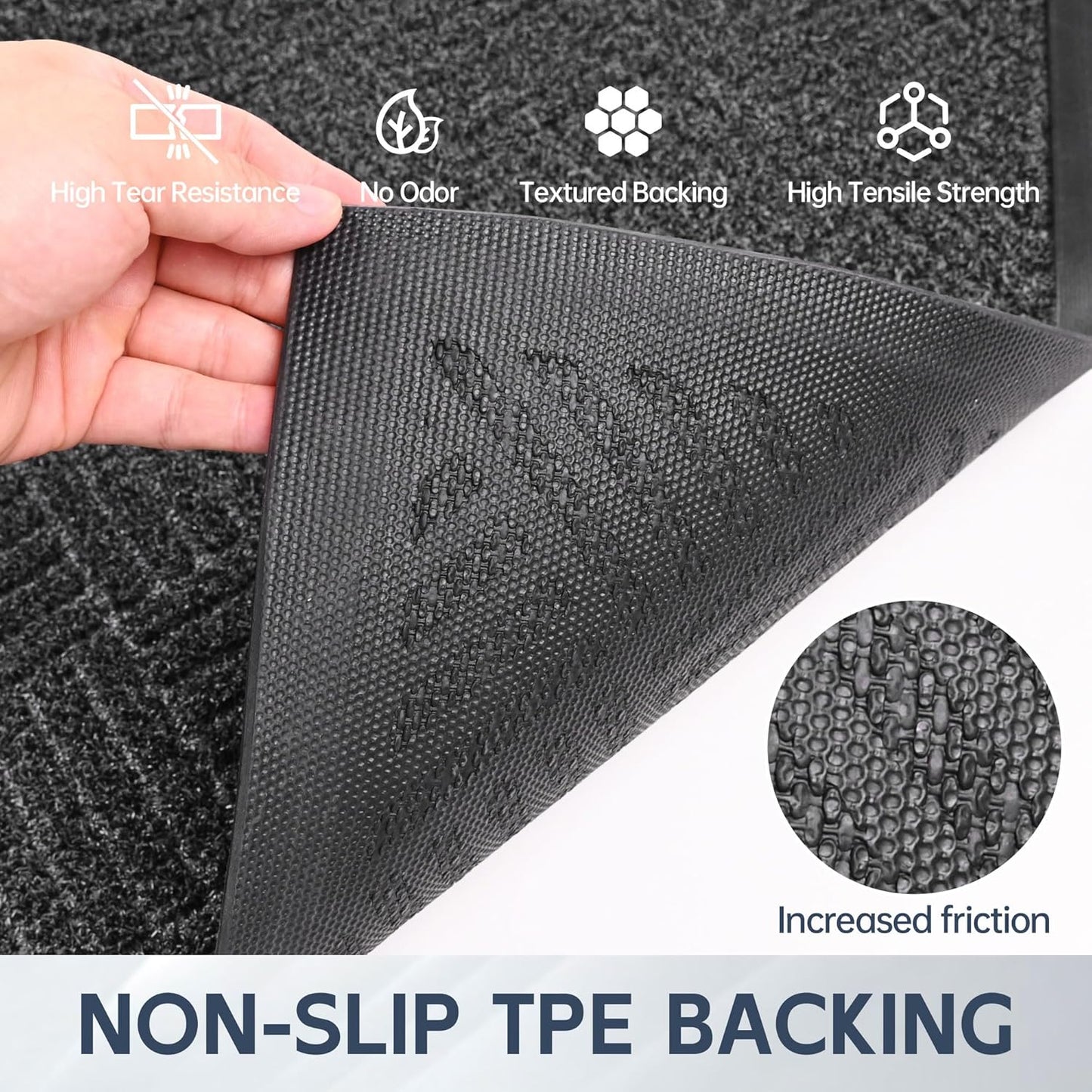 Front Door Mat, 6' x 2' Heavy Duty Indoor Outdoor Doormat, Non-Slip Backing Welcome Mats for Entryway, Low Profile, Commercial Door Mats