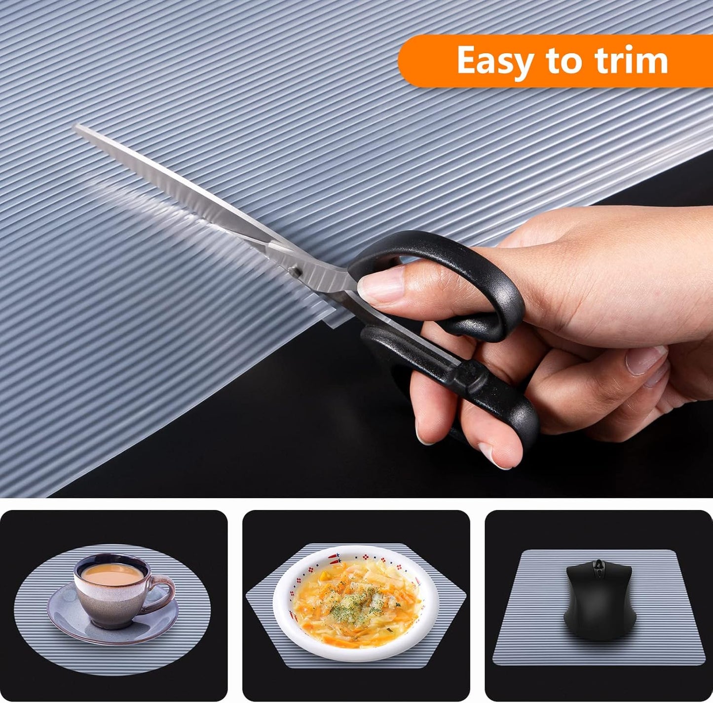 Shelf Liners for Kitchen Cabinets Non Adhesive Drawer Liner EVA Material Cupboard Mat Waterproof Refrigerator Mats Washable Fridge Liner for Cupboard and Desks Clear Shelf Liner 23.6 x 157.4 Inches