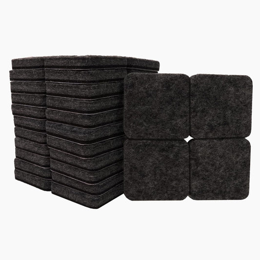 SOFTTOUCH 4717895N Heavy Duty Square Felt Furniture Pads to Protect Hardwood Floors from Scratches, 1", 48 Pack, Black, 48 Piece
