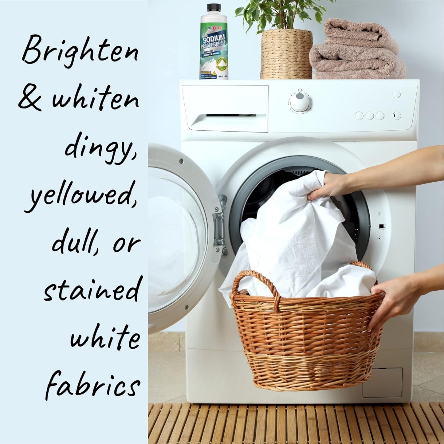 MAXTITE Sodium Percarbonate (40 lbs total, 10 lbs pails 4 Pack) 100% Pure Solid Hydrogen Peroxide/Oxygenated Bleach - Multi-Use Cleaner for Home & Laundry- HDPE w/Resealable Child Resistant Cap