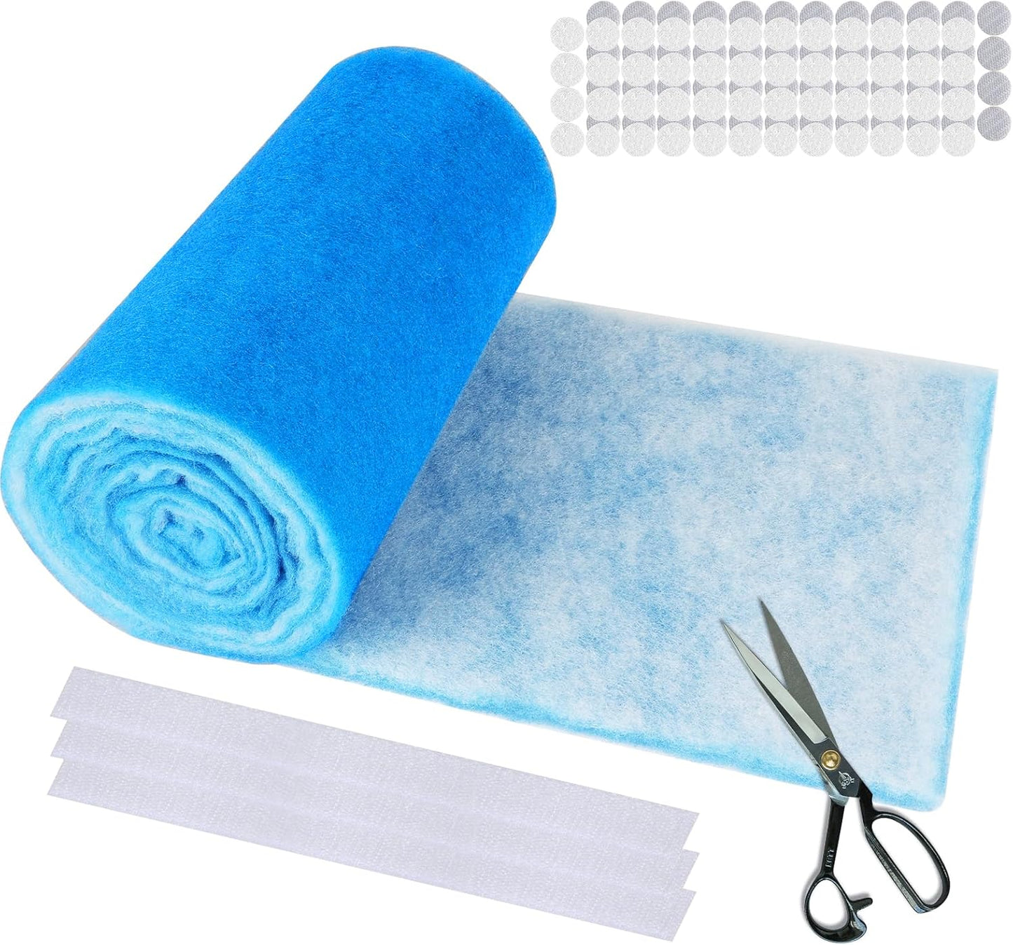 12" x120" Air Vent Filters, Cut to Fit Air Filter (50+ Filters), MERV 8 Triple Vent Filter for Home Floor, Ceiling, RV, HVAC Furnace Vents, With Adhesive Hook Tape and Installation Tape