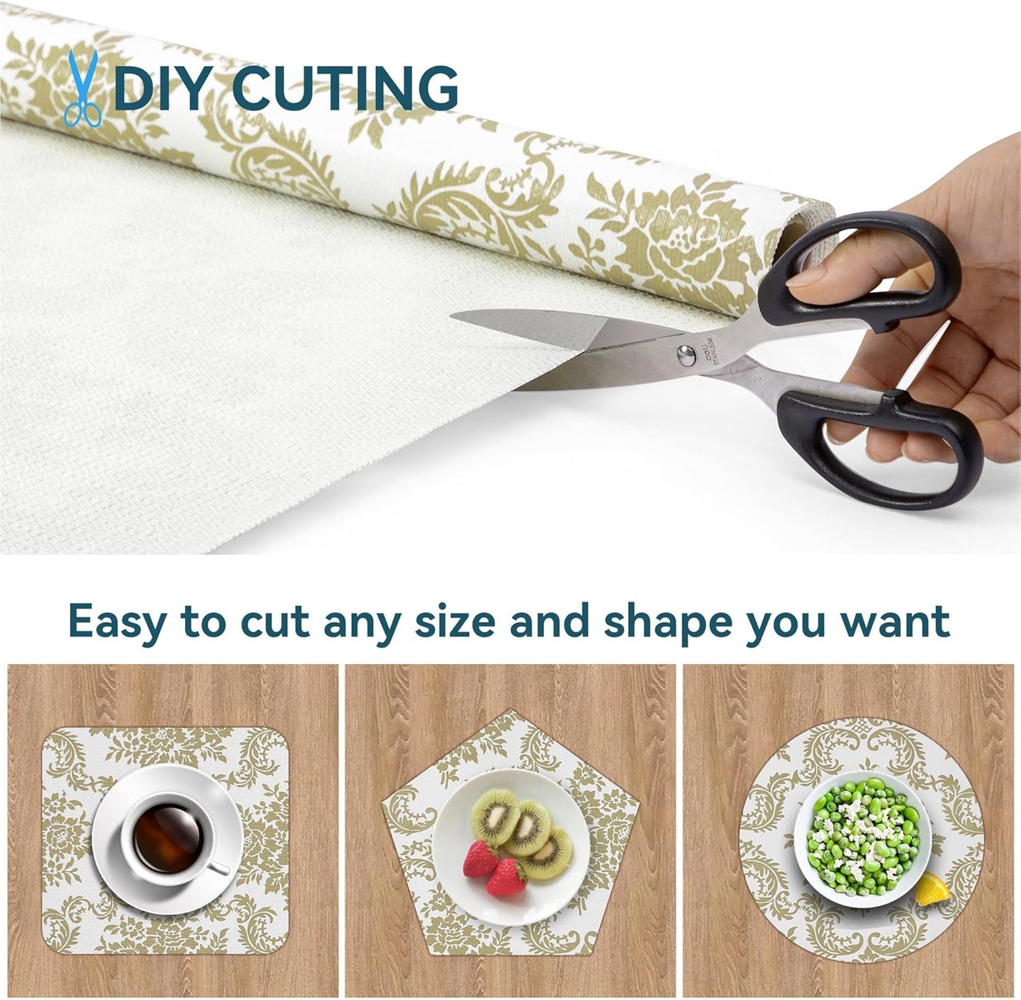 Shelf Liner Non Adhesive, 12 Inch x 50 Feet Cabinet Liners for Pantry Drawer Vanity, Drawer Liners Strong Grip Non Slip Waterproof, Shelf Liners for Kitchen Cabinets