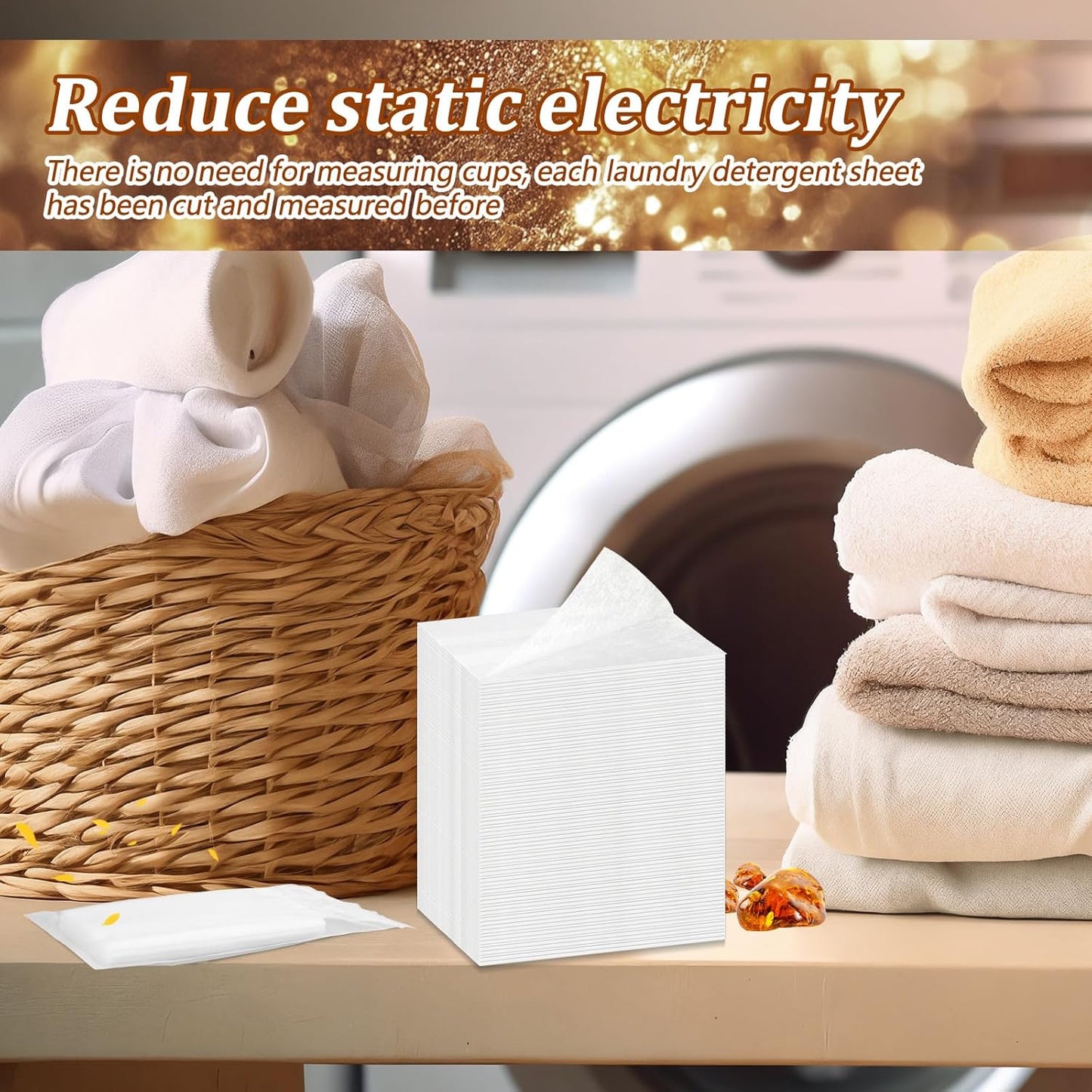 600 Count Dryer Sheets Bulk Fabric Softener Fresh Scent Dryer Sheets Naturally Softens and Removes Static Cling, Ideal for Large Households, Sensitive Skin(Amber)