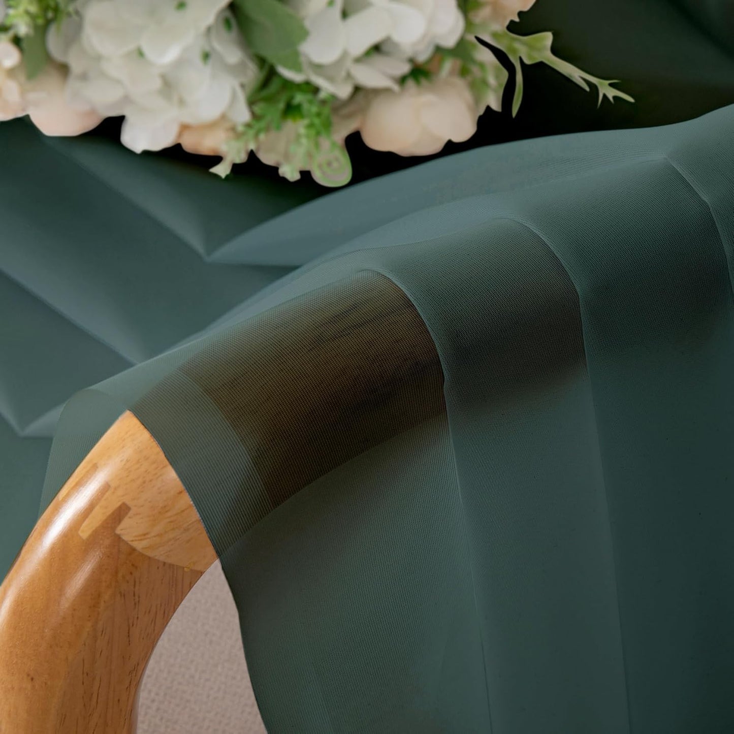 Chyhomenyc Sheer Valances for Windows 2 Pack, Small Window Curtains for Living Room Bathroom, Modern Top Dual Rod Pocket Basement Curtains for Small Window, 42Wx14L inches, 2PCS, Hunter Green