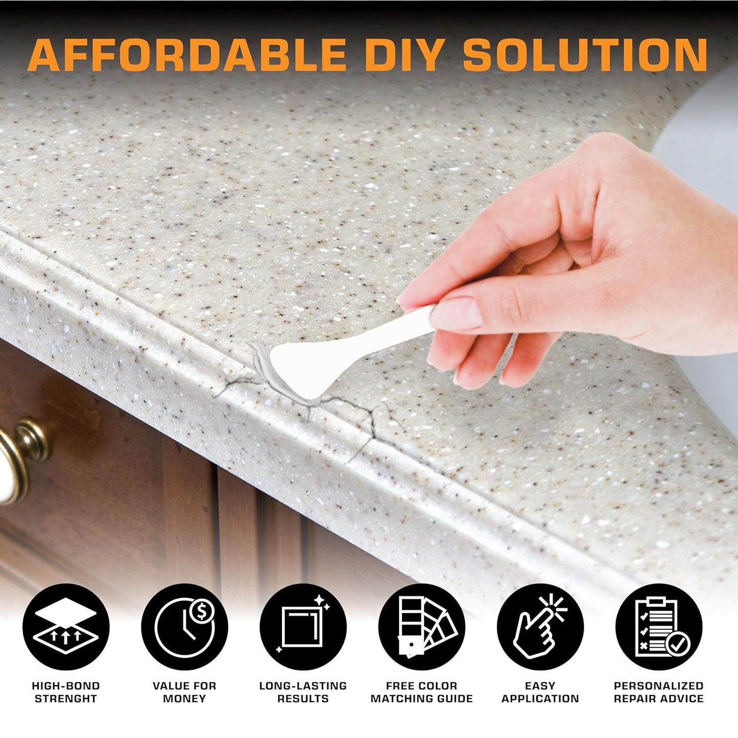 Porcelain Repair Kit - Tile and Stone Repair, Marble Repair, Tub and Tile Refinishing, Crack and Chip Filler for Ceramic Floors, Shower Tiles, Bathtubs, and Granite Surfaces