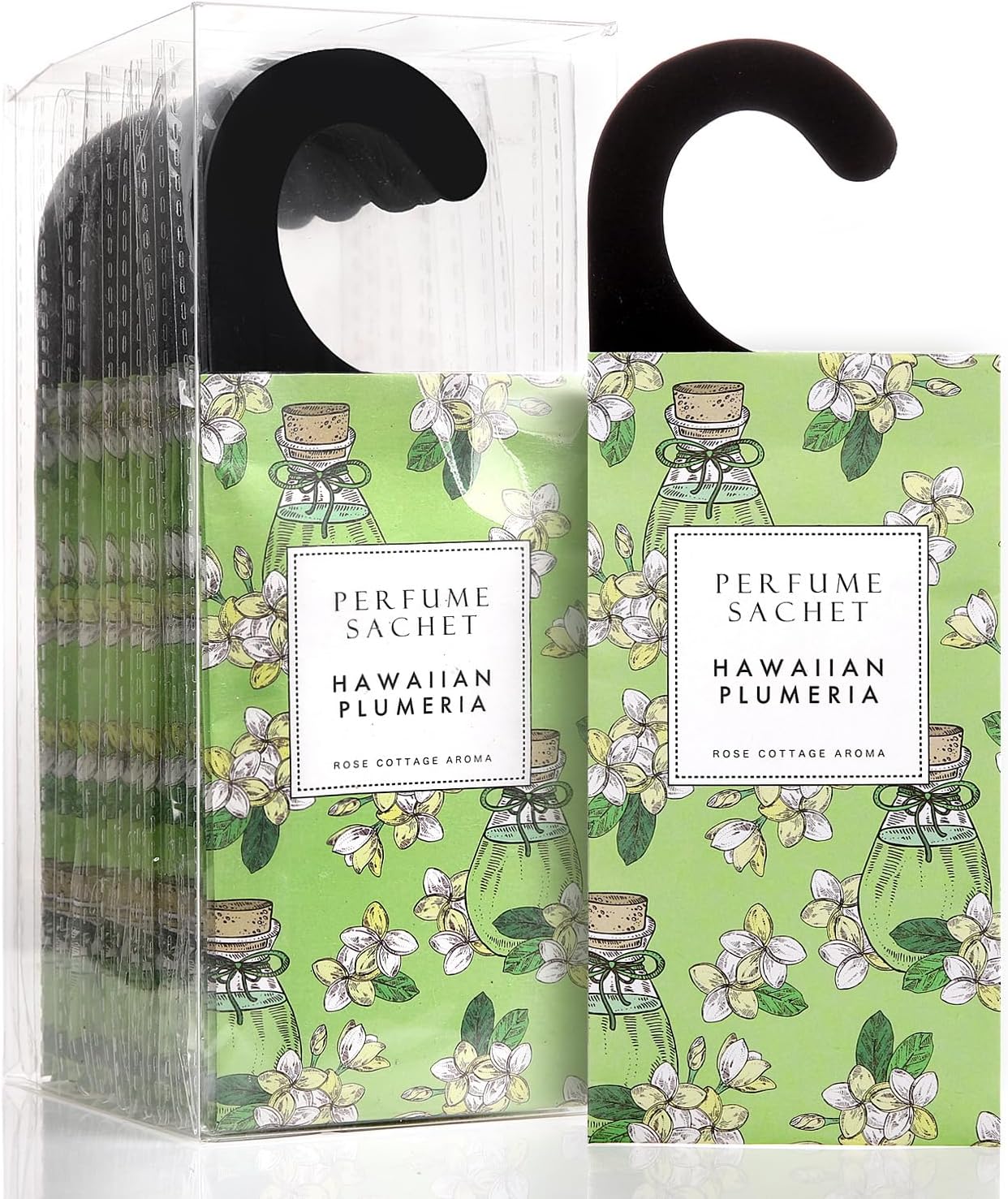 ROSE COTTAGE Large 12 Packs Hawaiian Plumeria Hanging Closet Air Freshener Scented Sachets Long Lasting Smell Goods