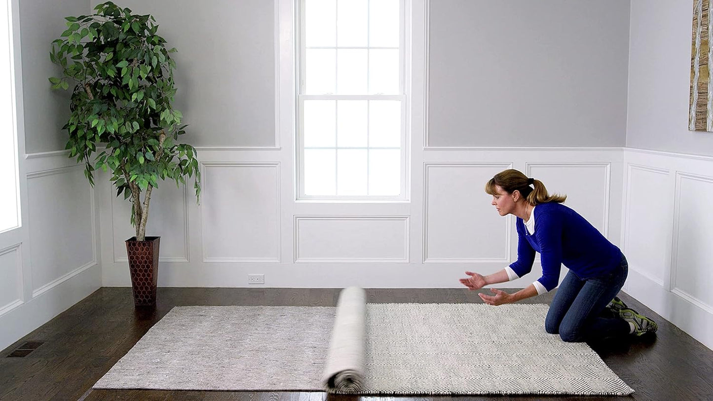 RUGPADUSA - Dual Surface - 11'x15' - 1/8" Thick - Felt + Rubber - Non-Slip Backing Rug Pad - Adds Low-Profile Comfort and Protection