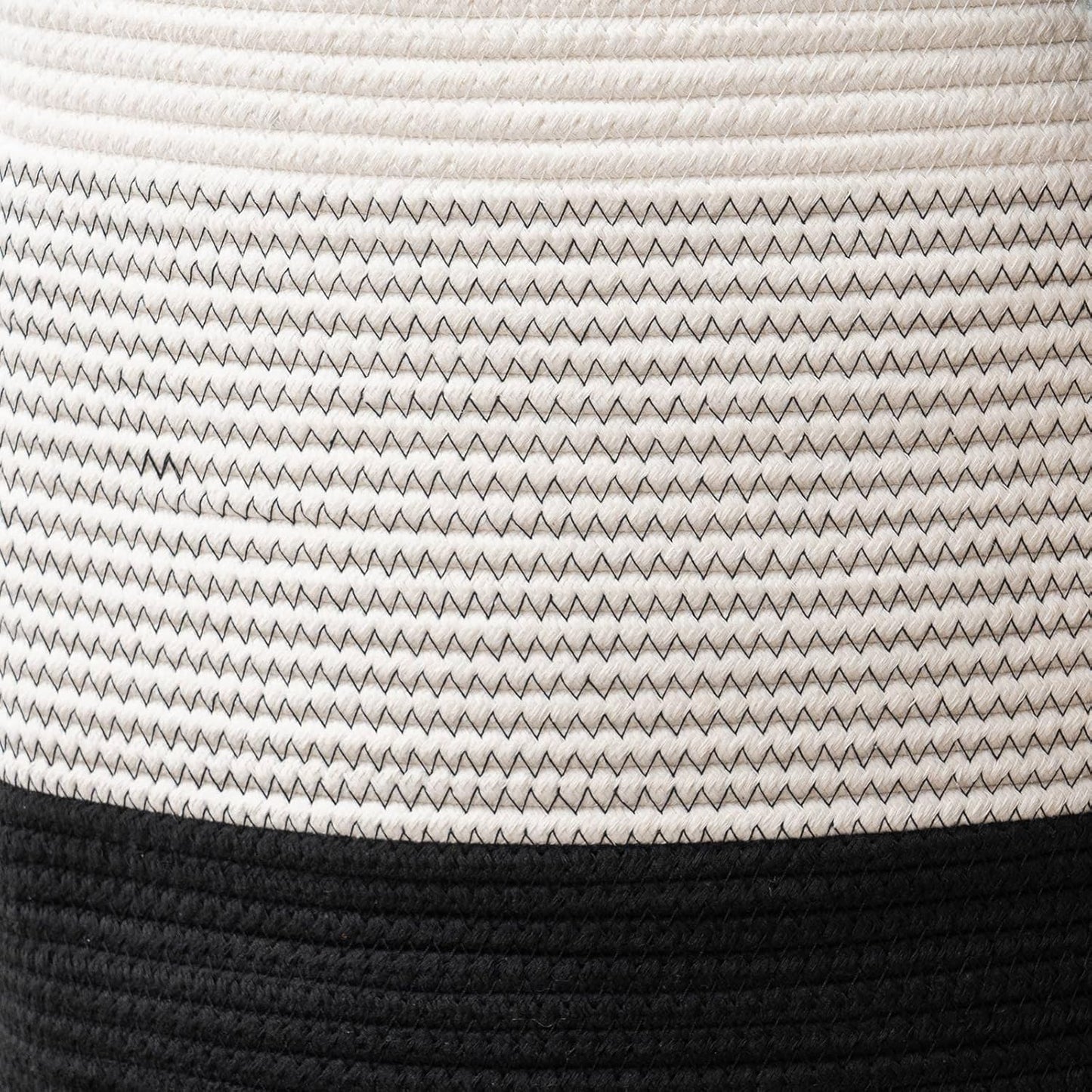 YOUDENOVA Woven Rope Laundry Hamper Basket, 72L Tall Laundry Basket, Baby Nursery Hamper for Blanket Storage in Bedroom-Large-Dark White