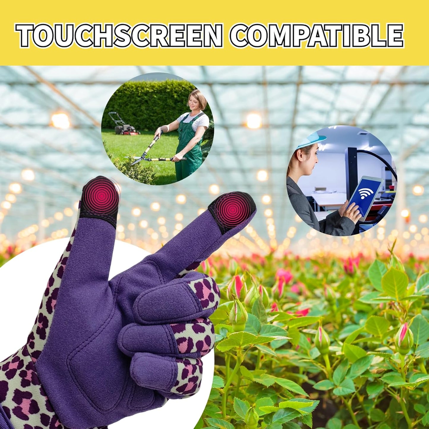Thorn Proof&Puncture Resistant Gardening Gloves with Grip,Garden Gloves for Women, Leather Work Gloves,Gifts
