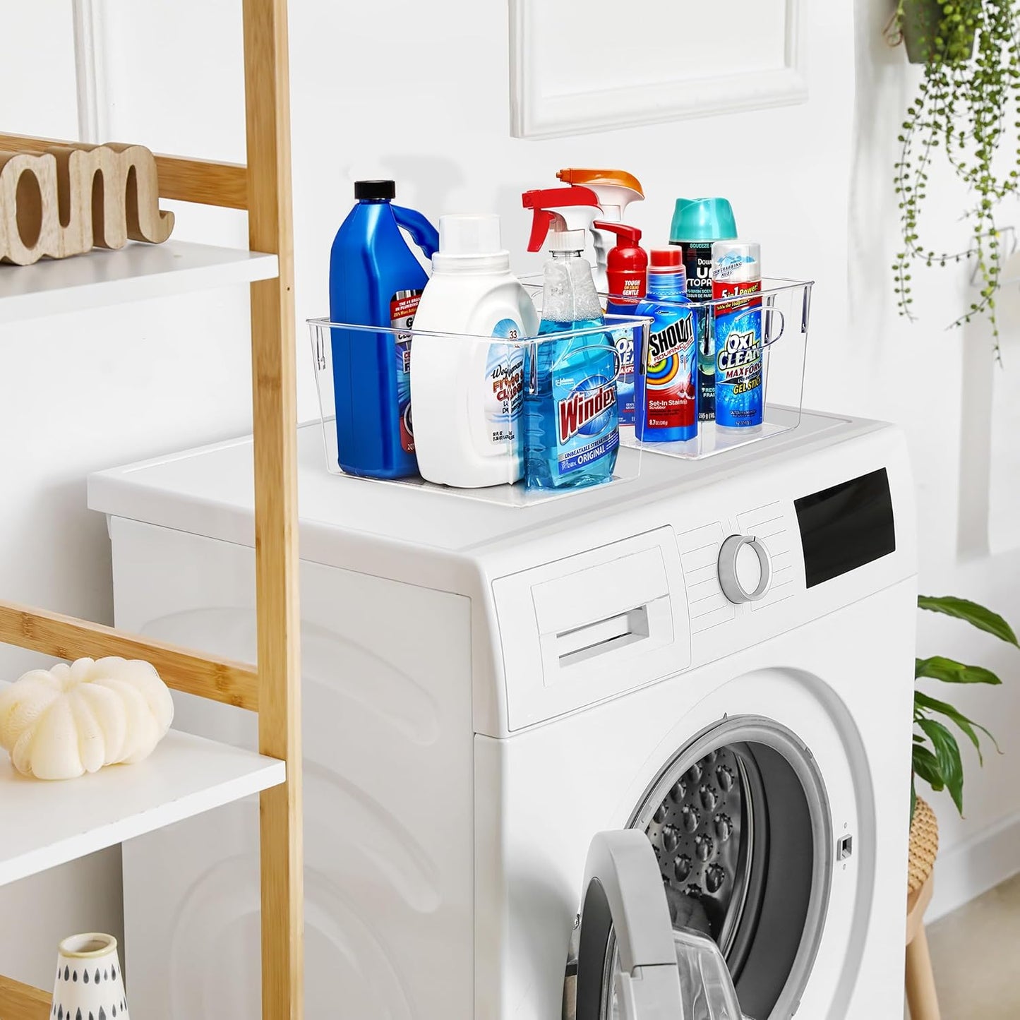 Sorbus 8 Pack Large Clear Plastic Storage Bins, Clear Organizer Bins with Handle for Kitchen, Pantry, Cabinet, Refrigerator, Craft, Toys, Clothes, Closet, Under Sink, Bathroom Organizers and Storage