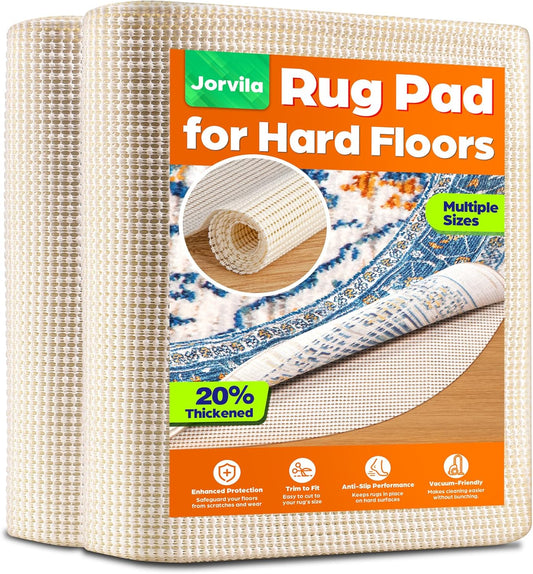 Non-Slip Rug Pad Gripper Round 8 Feet, Anti Skid Mat for Under Area Rugs, Keeps Rugs in Position and Safe, Thick Cushioned Carpet Pad for Hardwood Floors Protection