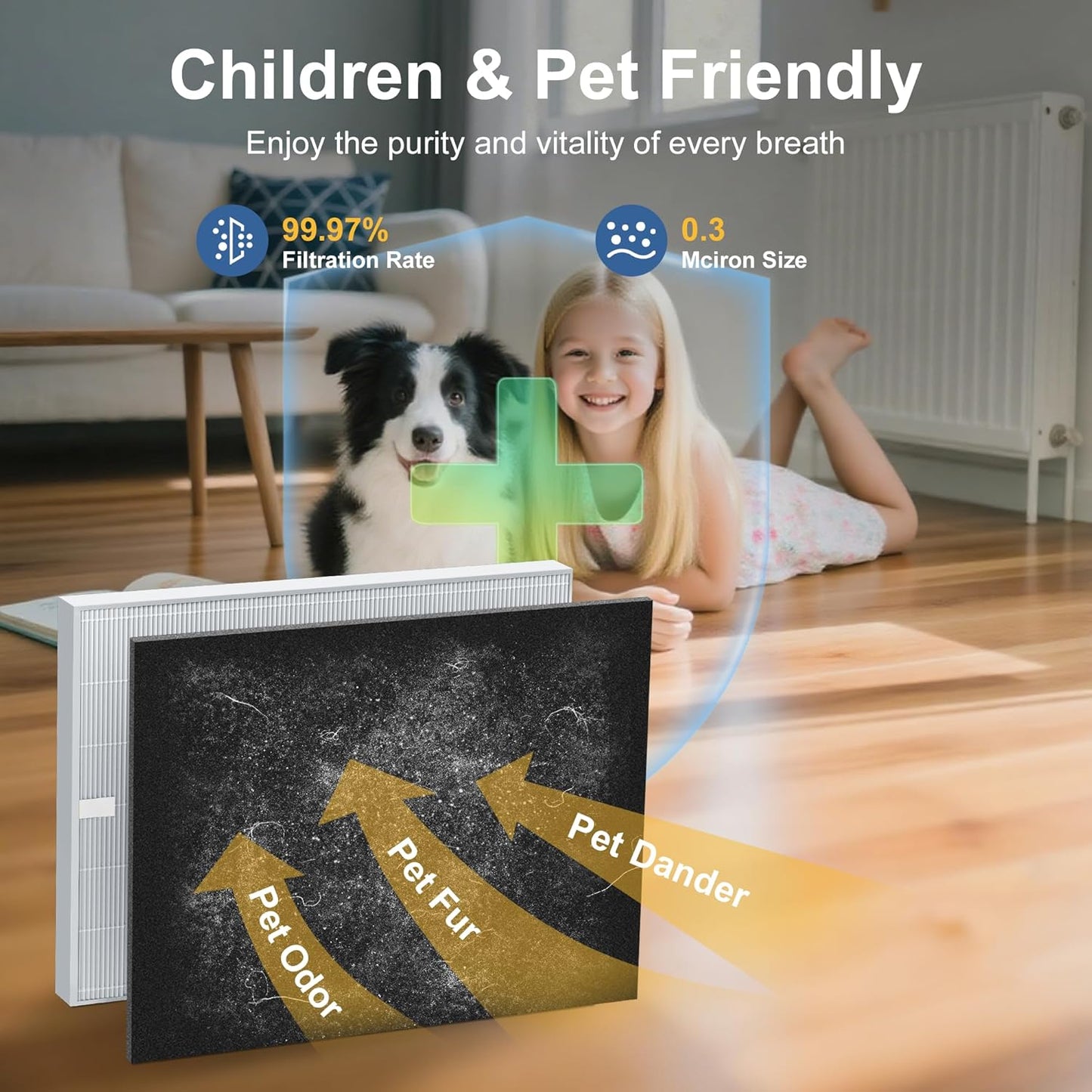 3 Pack AP-1512HH HEPA Filter Replacement for Coway Airmega AP-1512HH Mighty and Airmega 200M Air Purifiers, True HEPA Filter, Item NO # 3304899