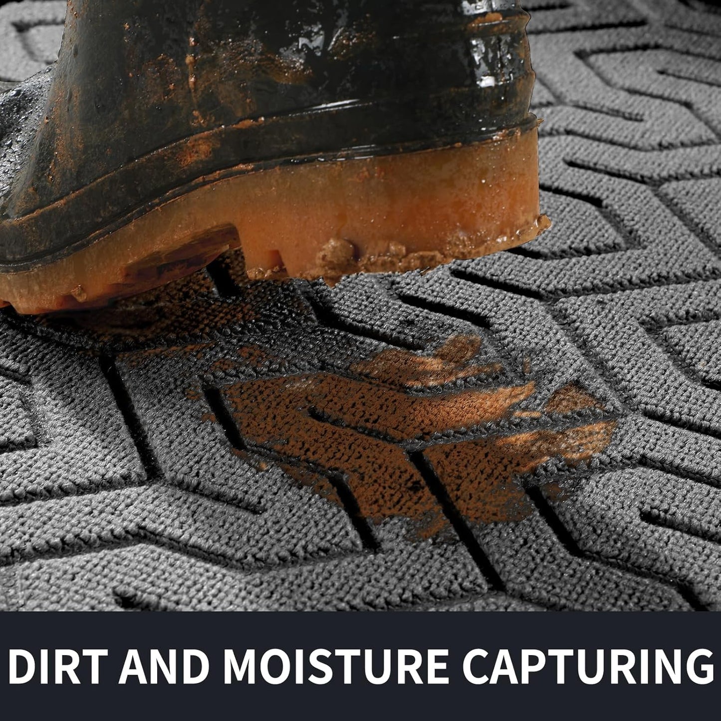 Yimobra Front Door Mat Outside Entrance 29.5x17, Waterproof Heavy Duty Outdoor Mats for Front Door, Non Slip Rubber Entry Mat for Garage Patio, Grey