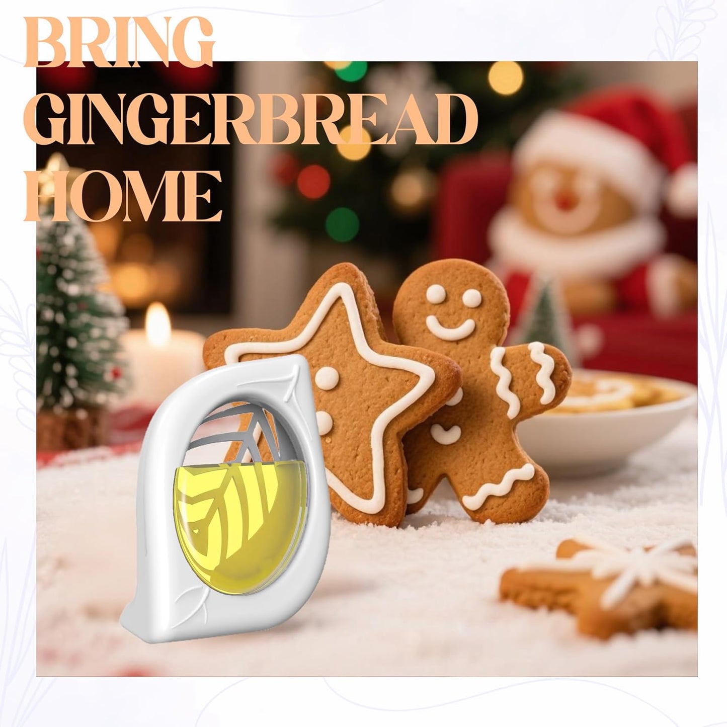 Air Freshener for Home, 4 Pack, Gingerbread, Odor Eliminator for Small Area Closets Bathroom Pets Strong Odor, Up to 120 Days