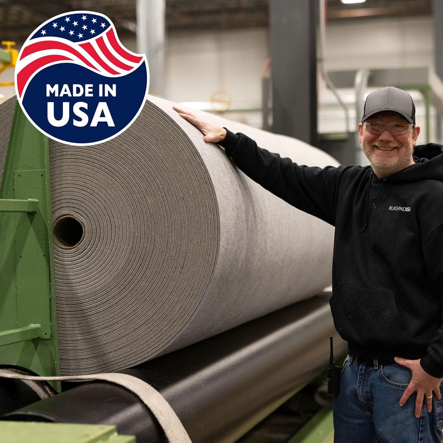 RUGPADUSA - Eco-Plush - 5'x8' - 3/8" Thick - 100% Felt - Extra Cushioned Rug Pad - Available in 3 Thicknesses, Many Custom Sizes