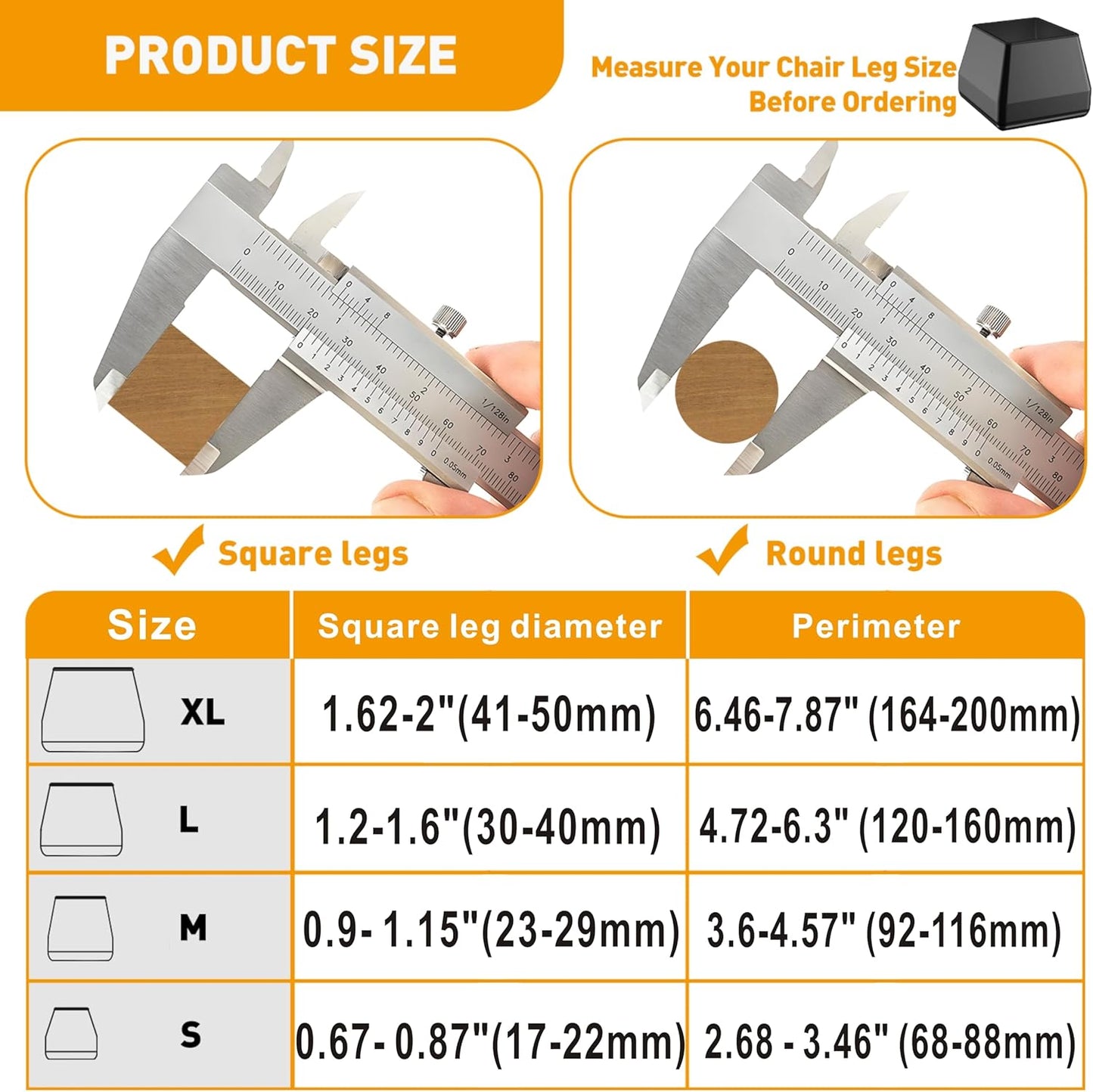 Furniture Sliders,16 PCS Square Chair Leg Sliders for Carpet, Furniture Movers Sliders, Carpet Chairs Furniture Glides, Floor Protectors, Carpet Moving Sliders Easily Move.(Black, Fit:1.62-2").