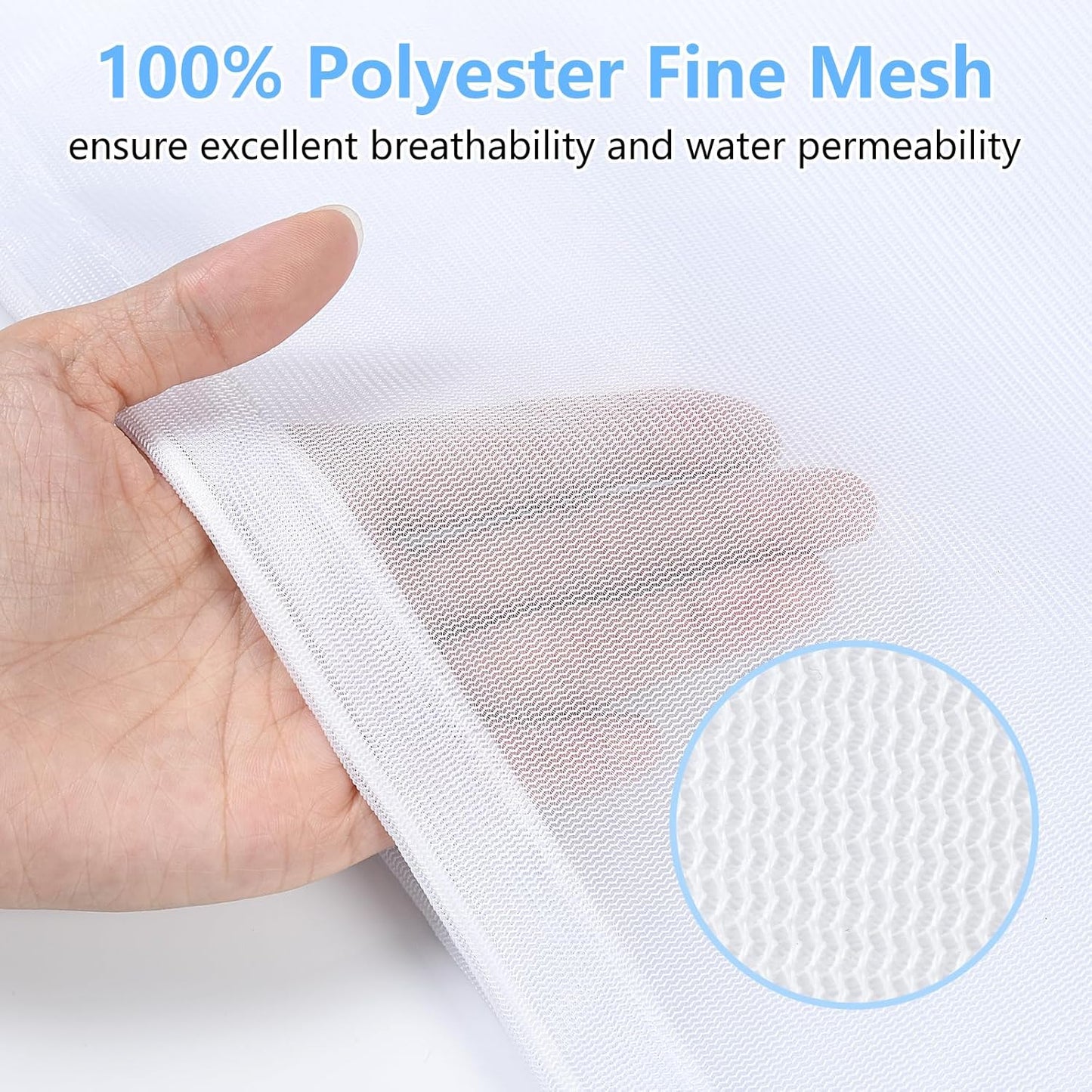 OTraki 16 x20 Inch Small Laundry Bags 2PCS Fine Mesh Washing Bag Drawstring Dirty Clothes Machine Washable Delicates Bra Lingerie Socks Toy Garment Bag for Home Travel Dorm White